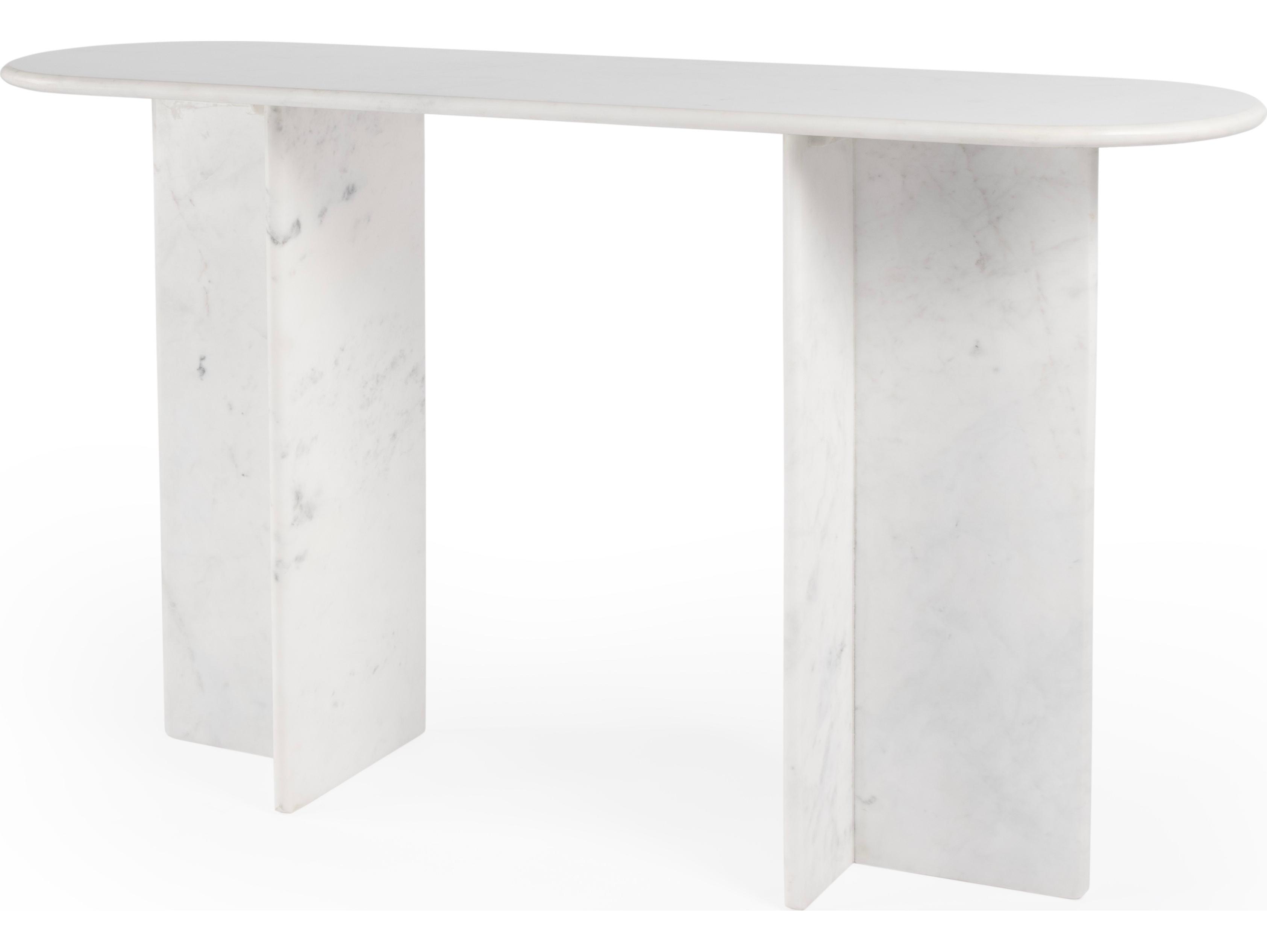 Butler Vienna Oval Marble White Console Table