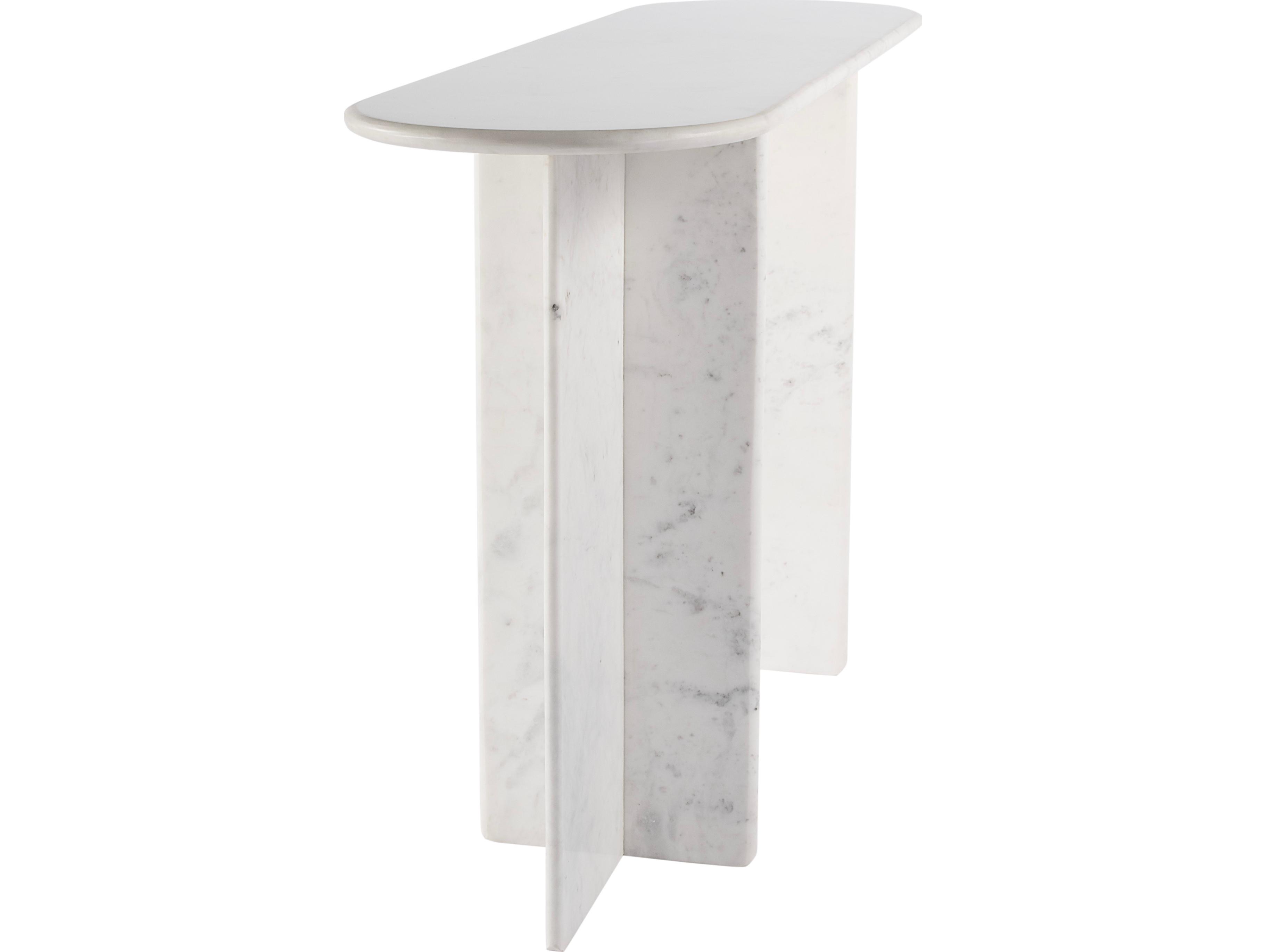 Butler Vienna Oval Marble White Console Table