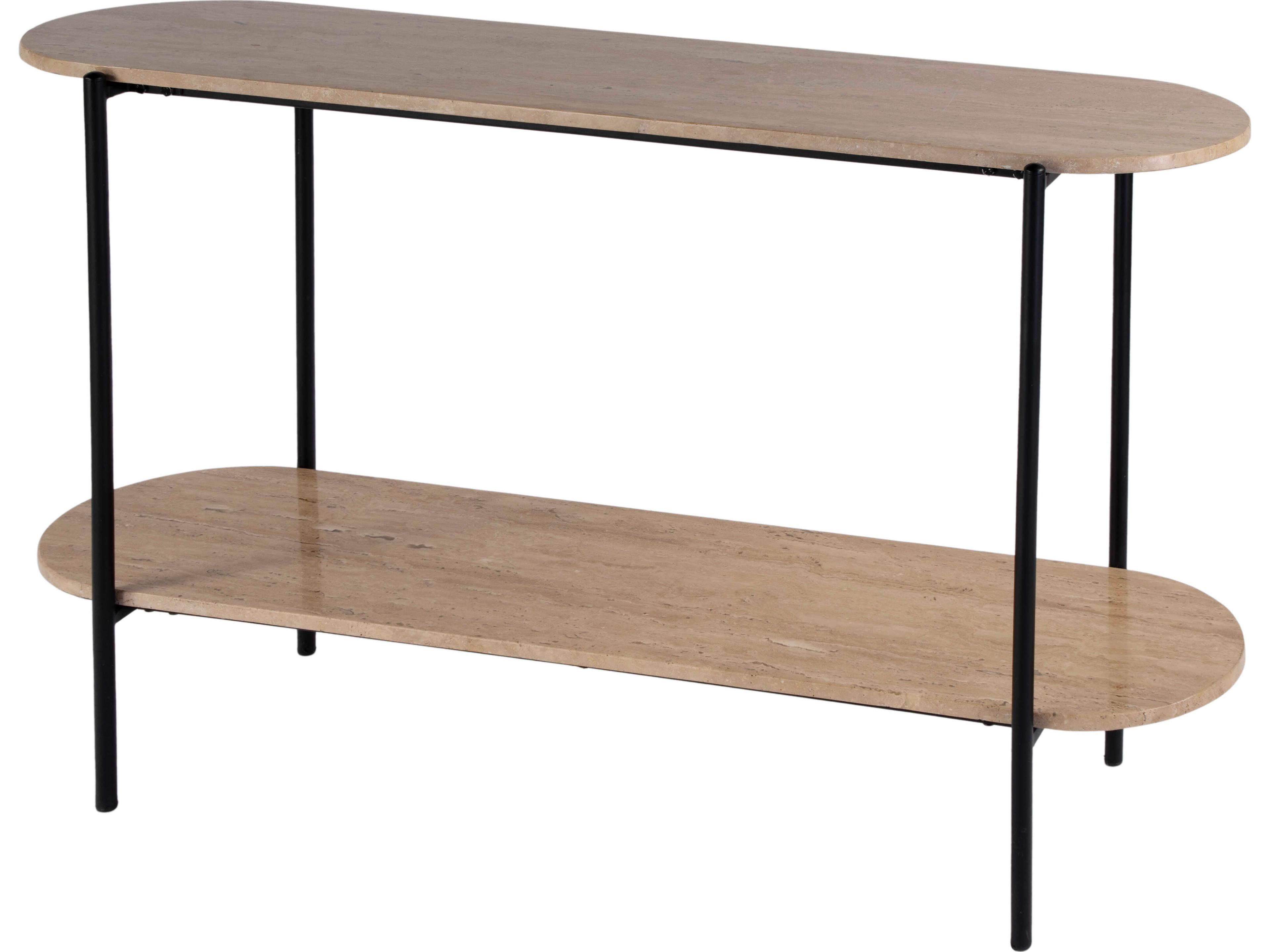 Butler Rinaldi Oval Marble Natural Console Table