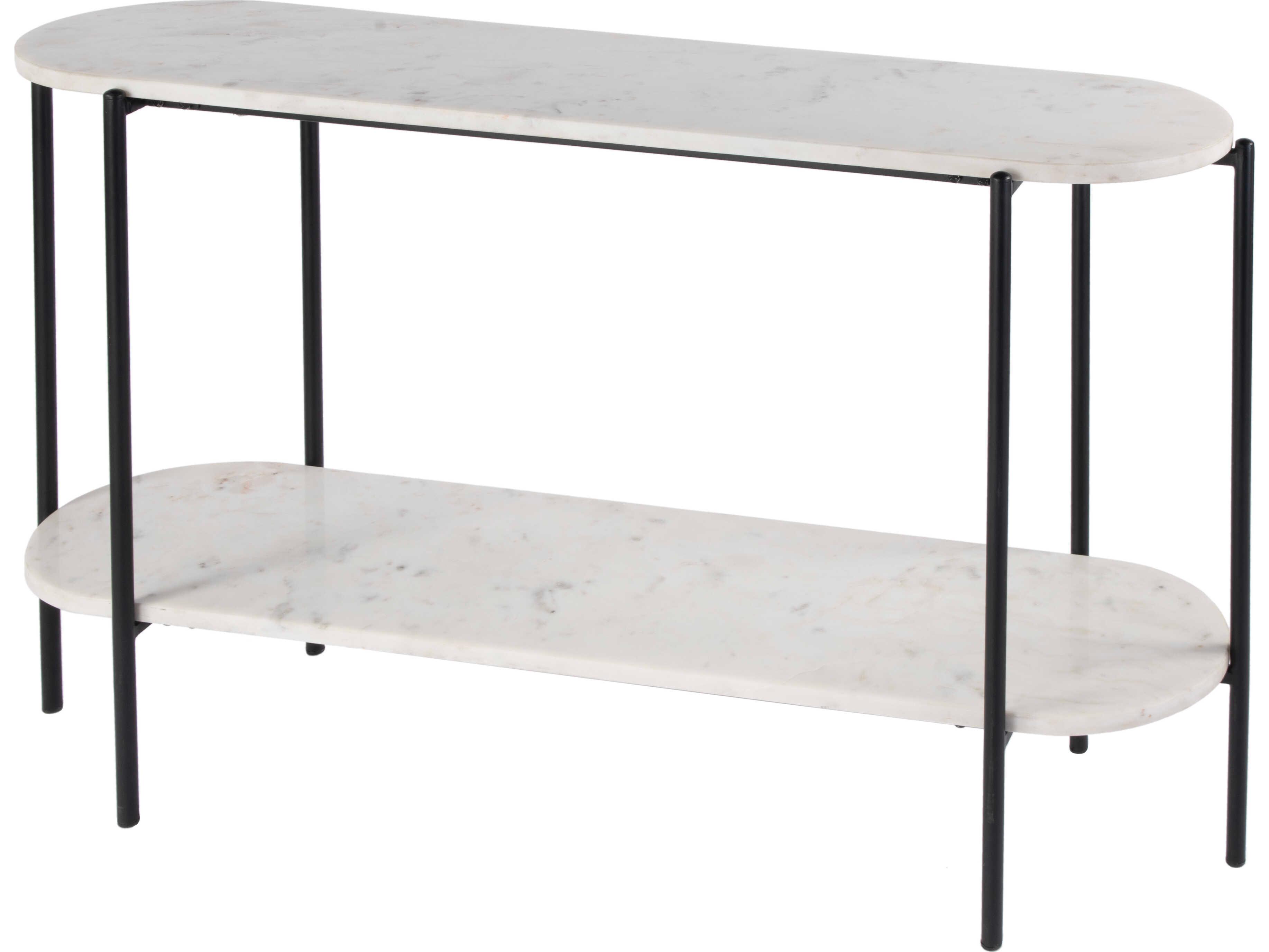 Butler Renaldo Oval Marble White Console Table