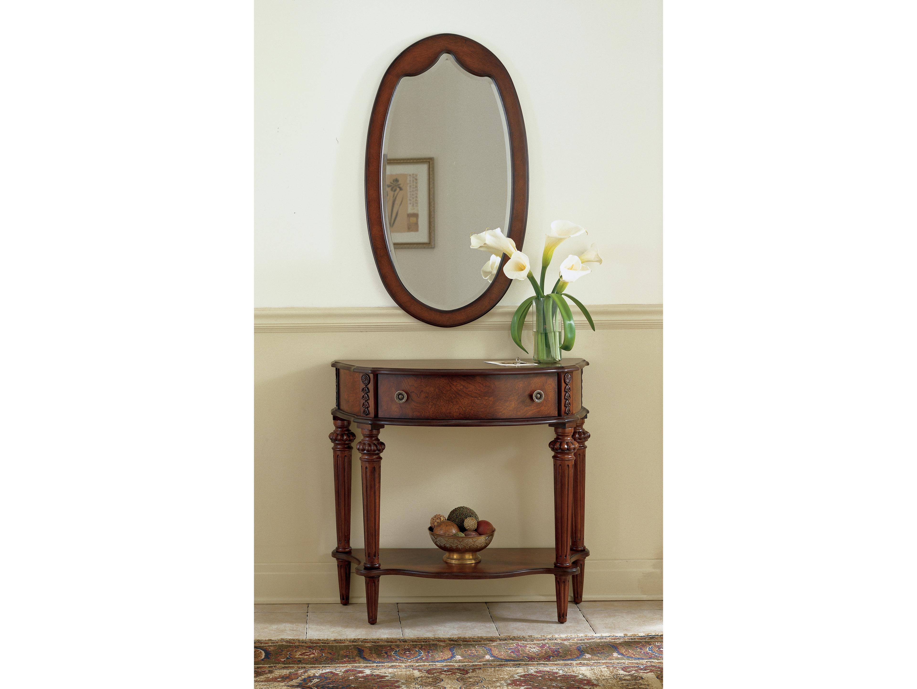 Butler Halifax Demilune Wood Cherry Console Table