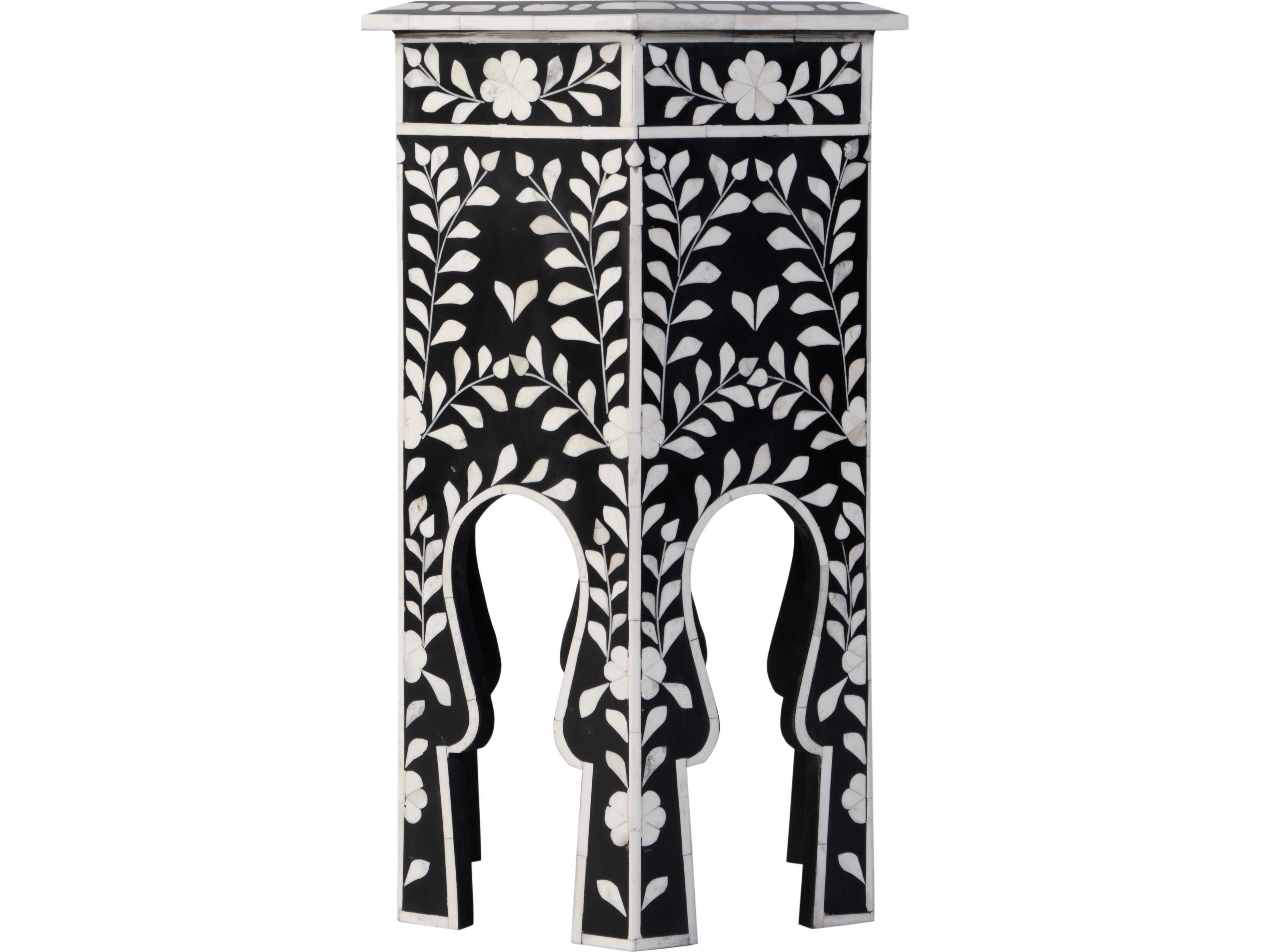 Butler Amaya Hexagon Wood Black White End Table