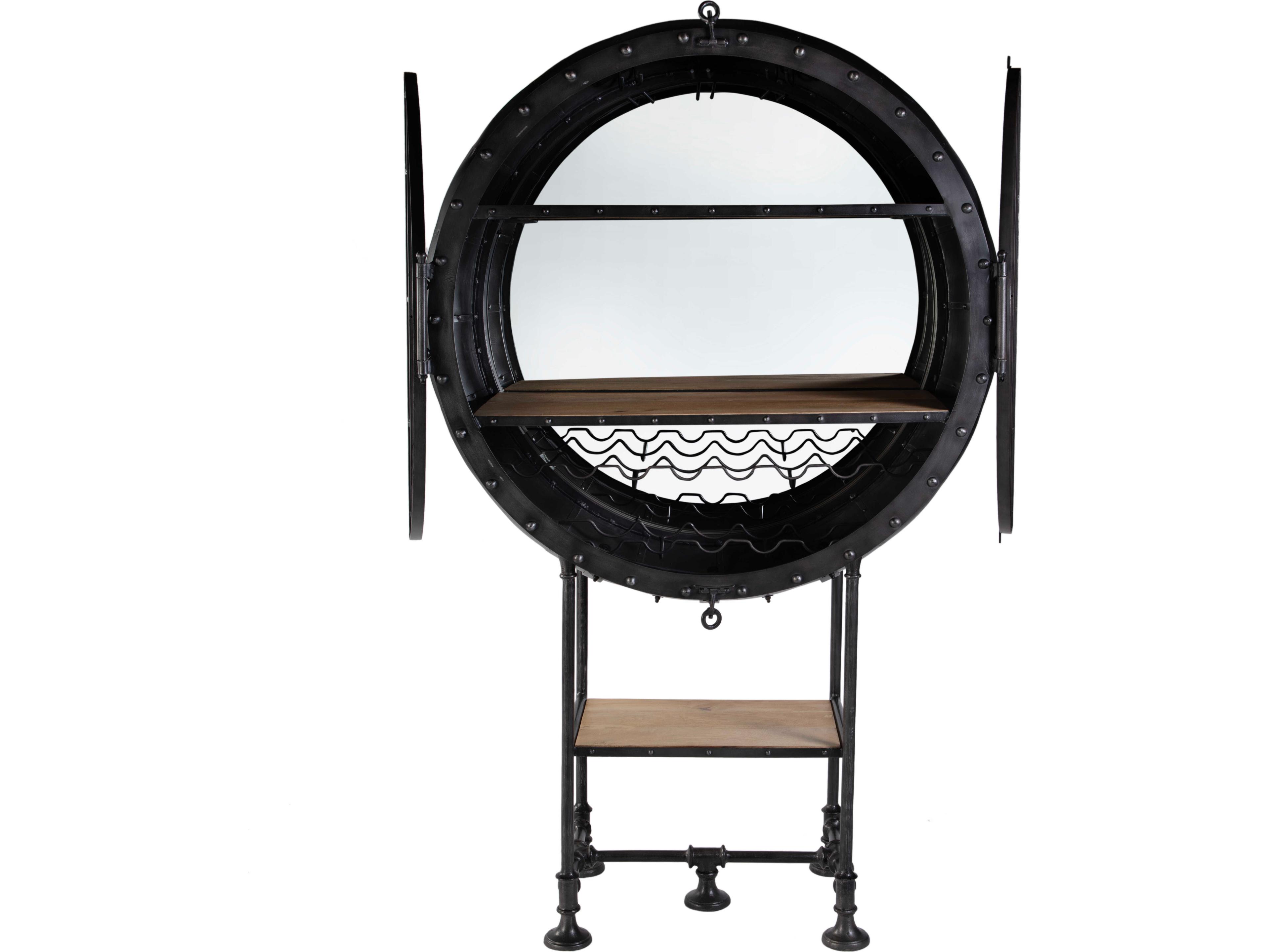 Butler Roanoke Glass Black Bar Cart