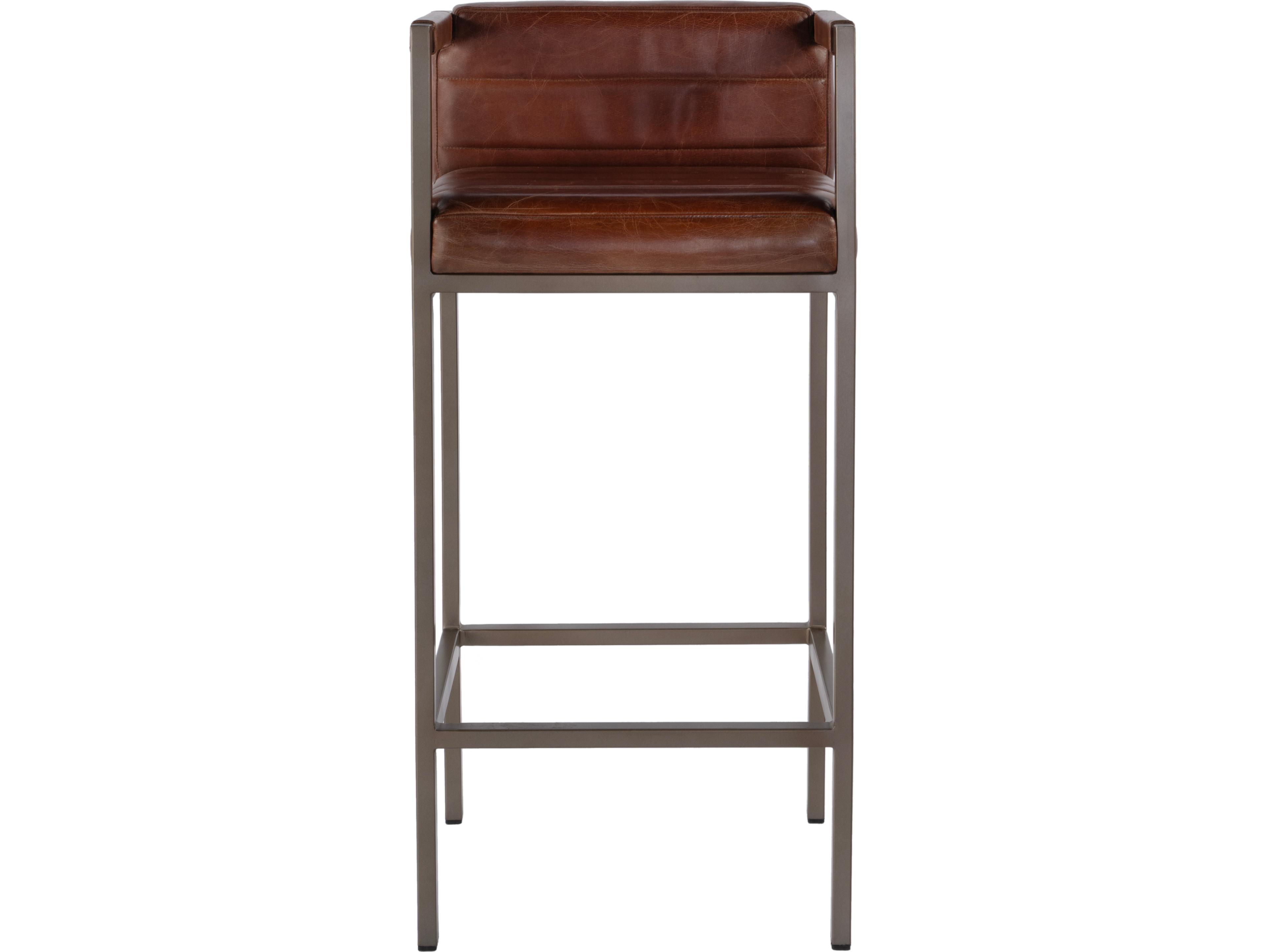 Butler Dennis Brown Leather Bar Stool