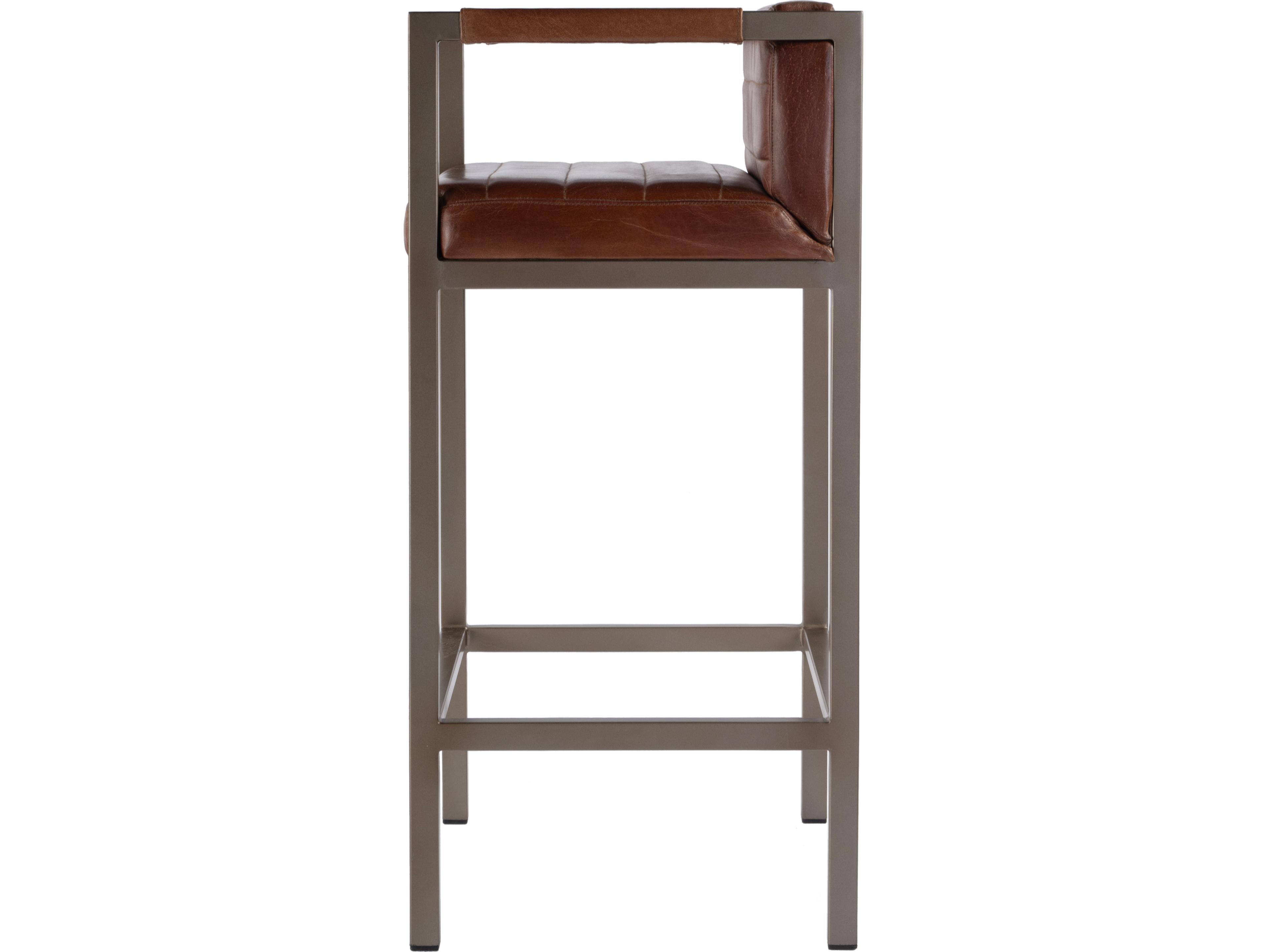 Butler Dennis Brown Leather Bar Stool
