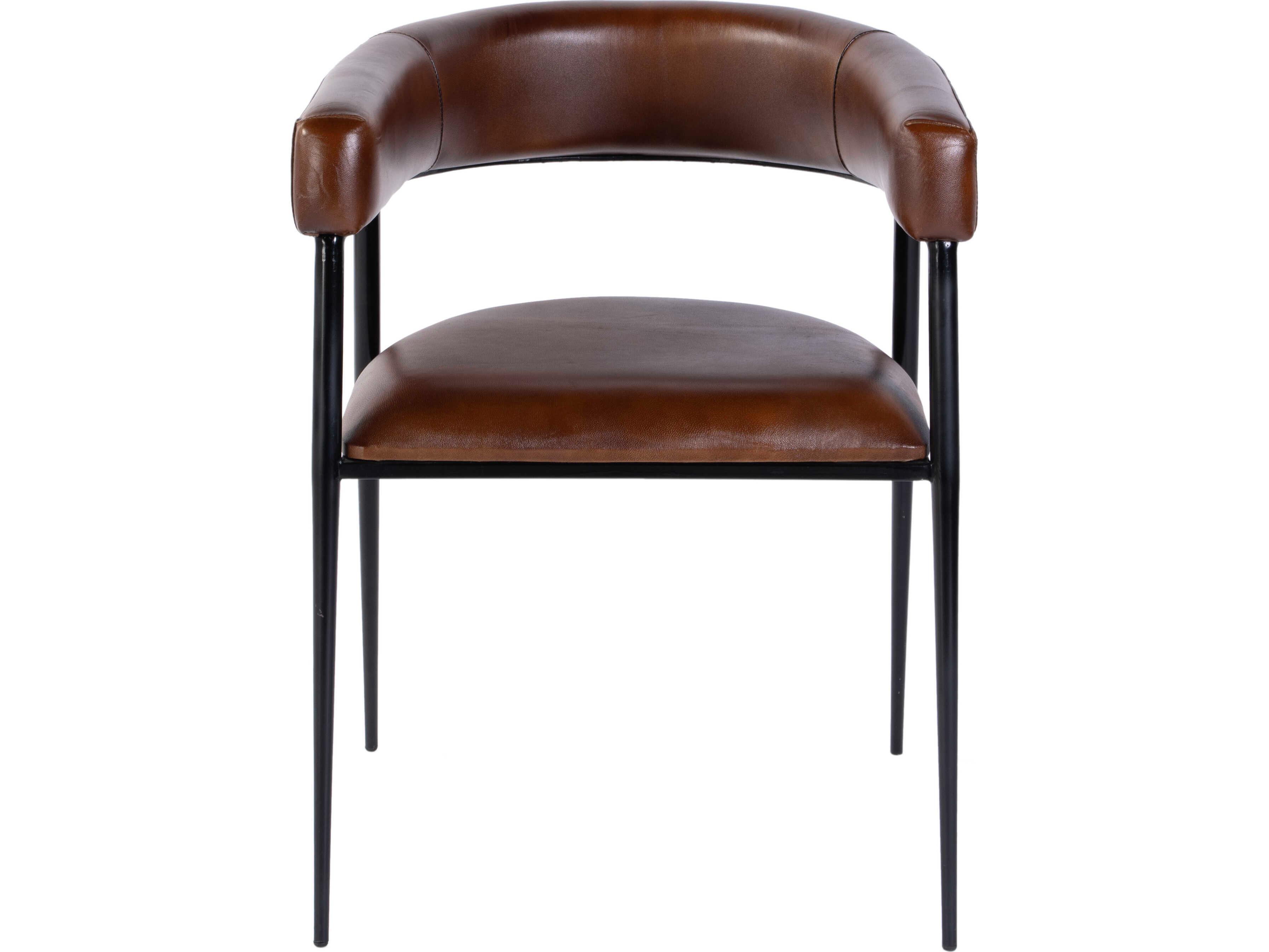 Butler Dallas Brown Leather Arm Dining Chair