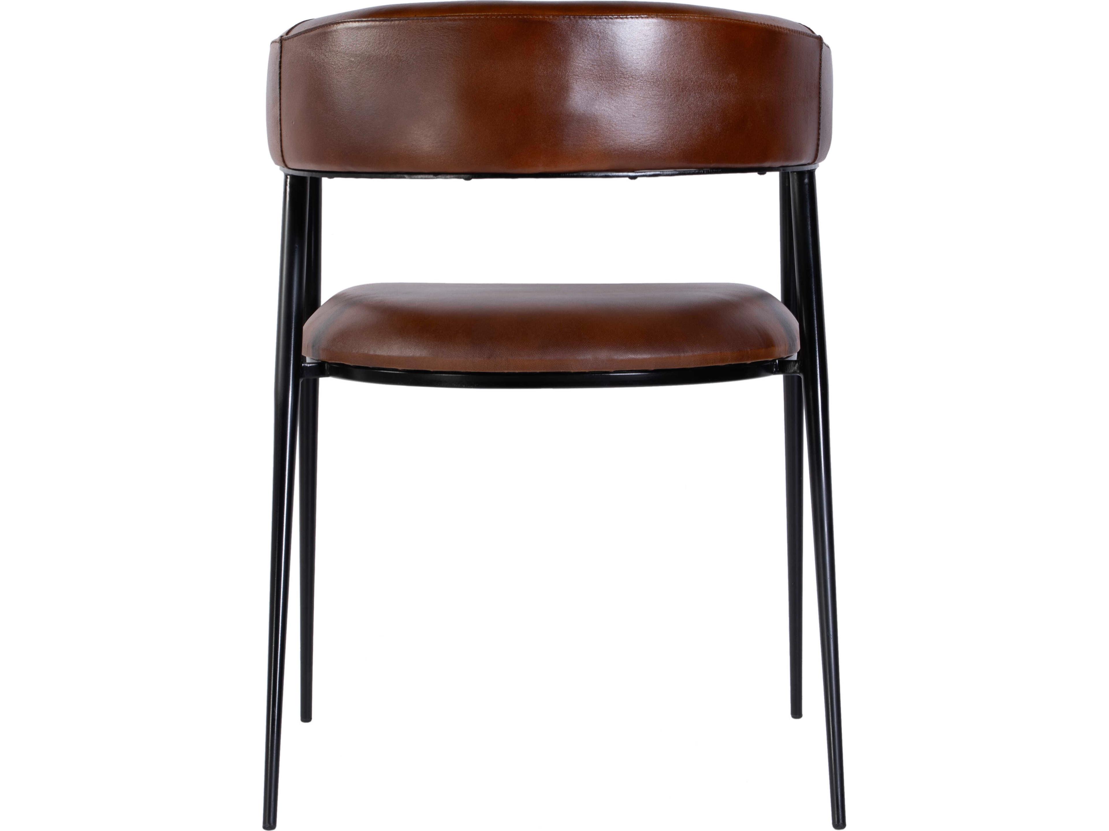 Butler Dallas Brown Leather Arm Dining Chair