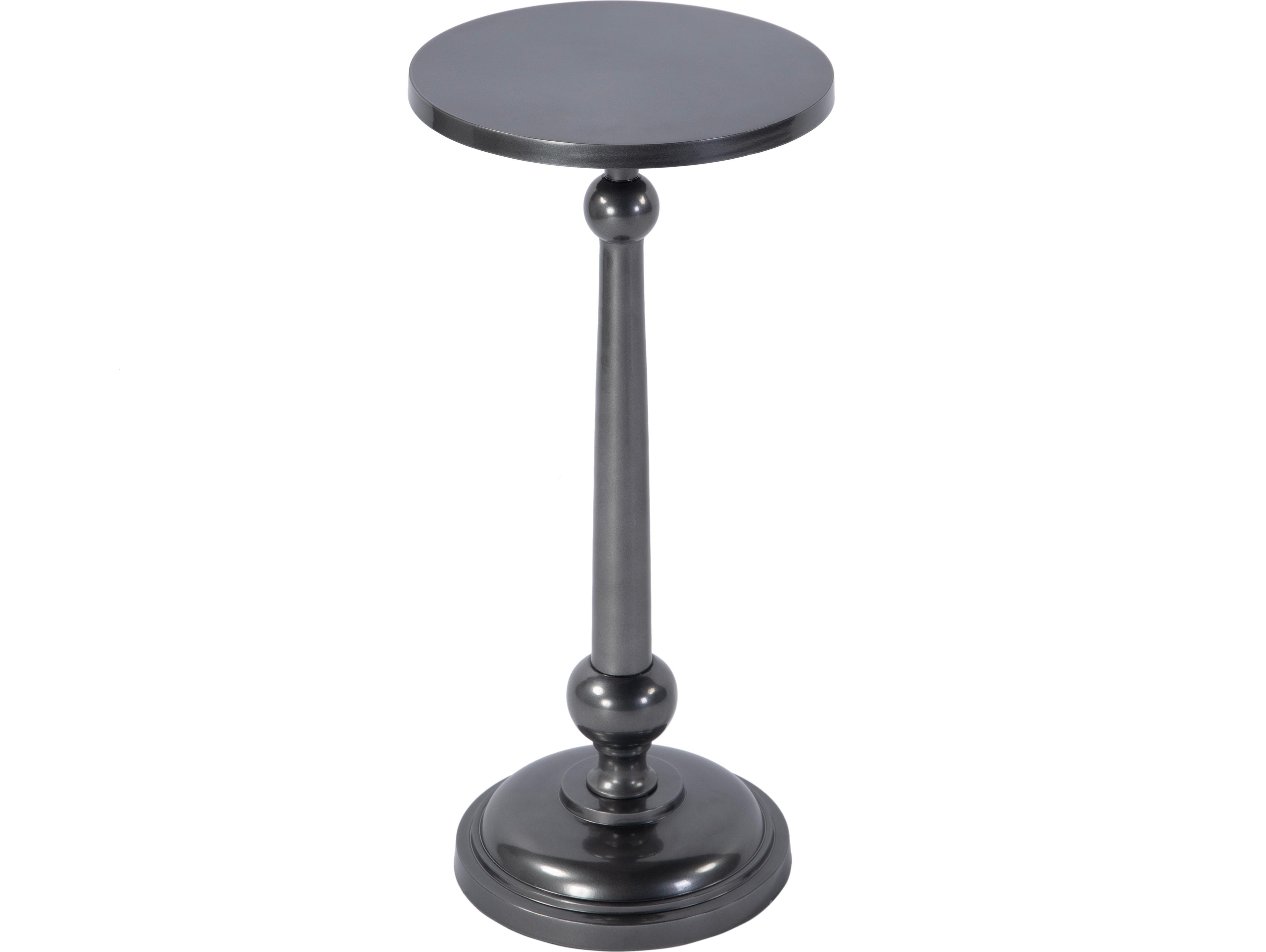 Butler Sterling Round Metal Nickel Plated End Table