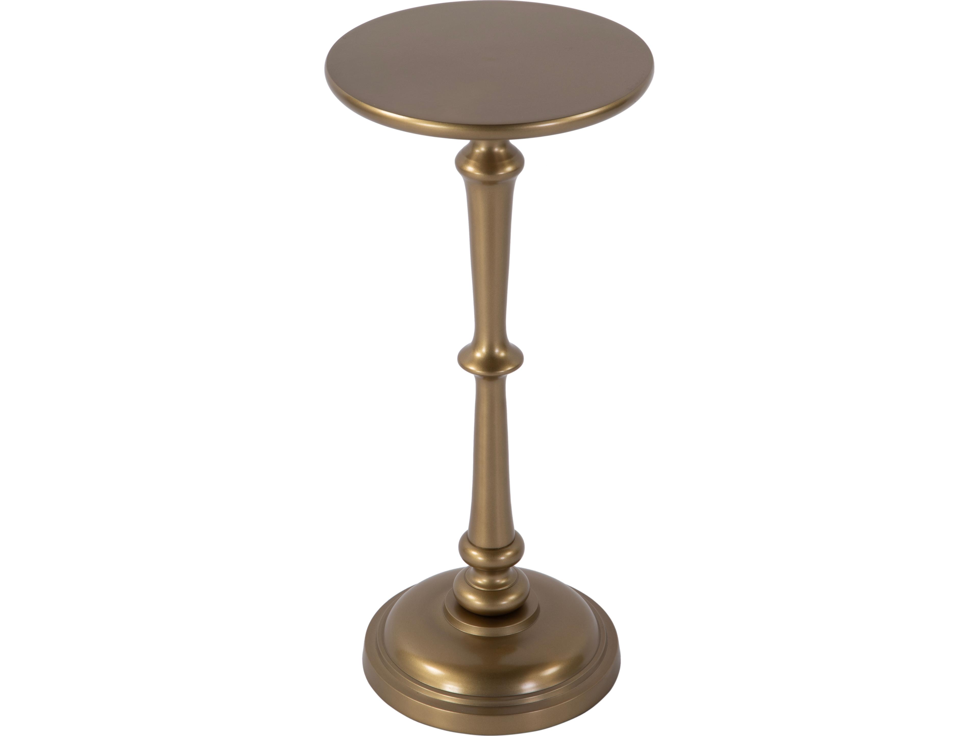 Butler Alisa Round Metal Antique Gold End Table