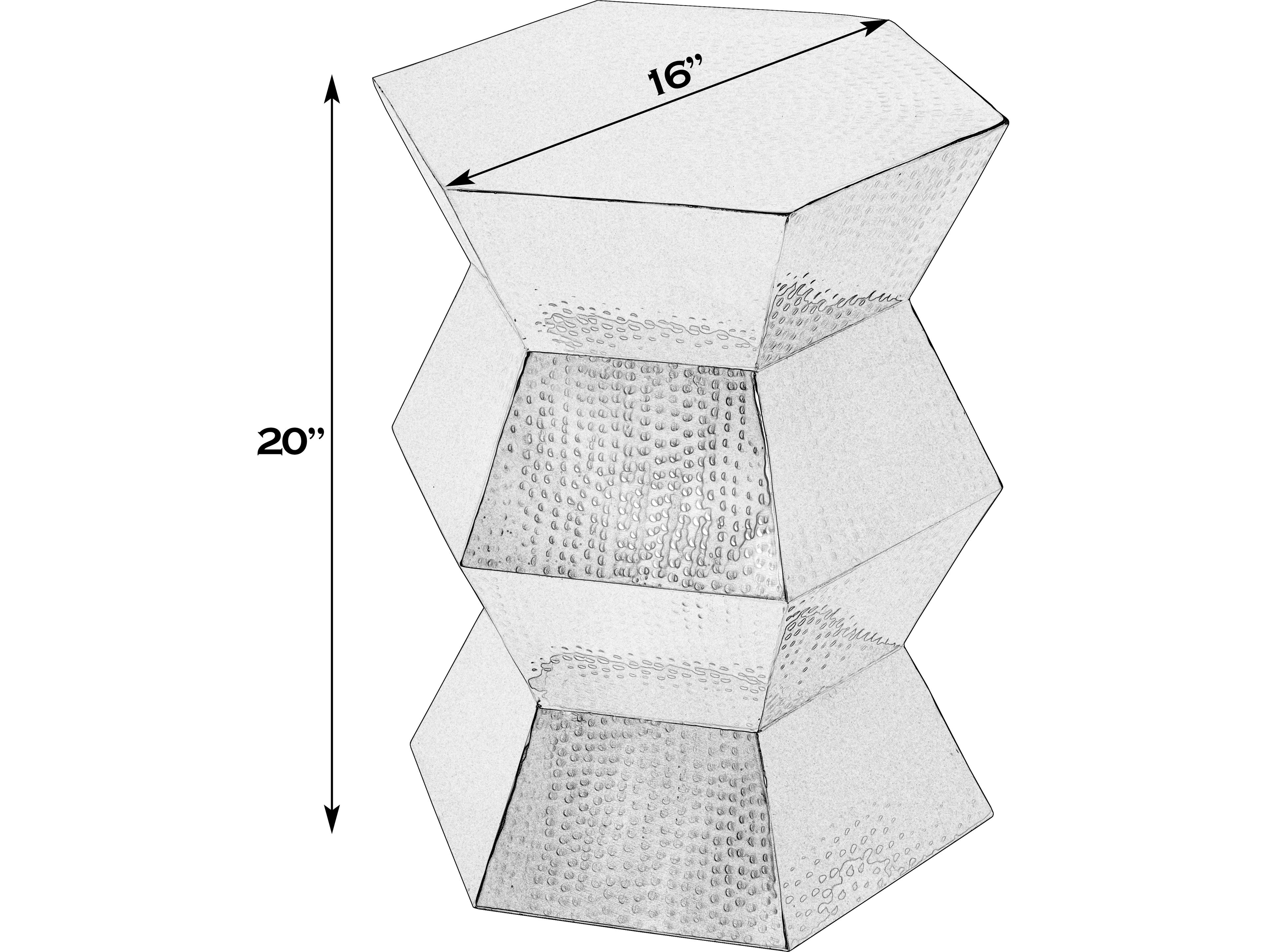 Butler Renzo Hexagon Metal Nickel End Table