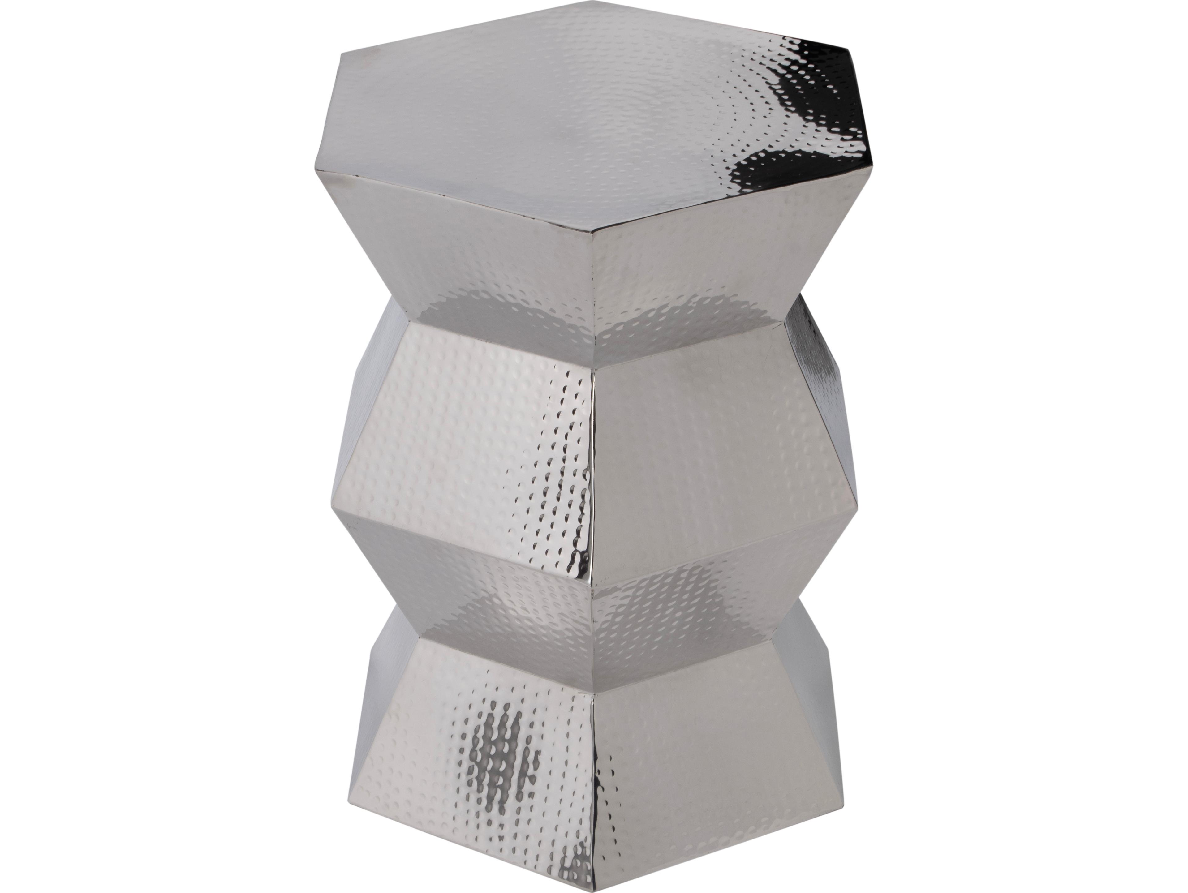 Butler Renzo Hexagon Metal Nickel End Table