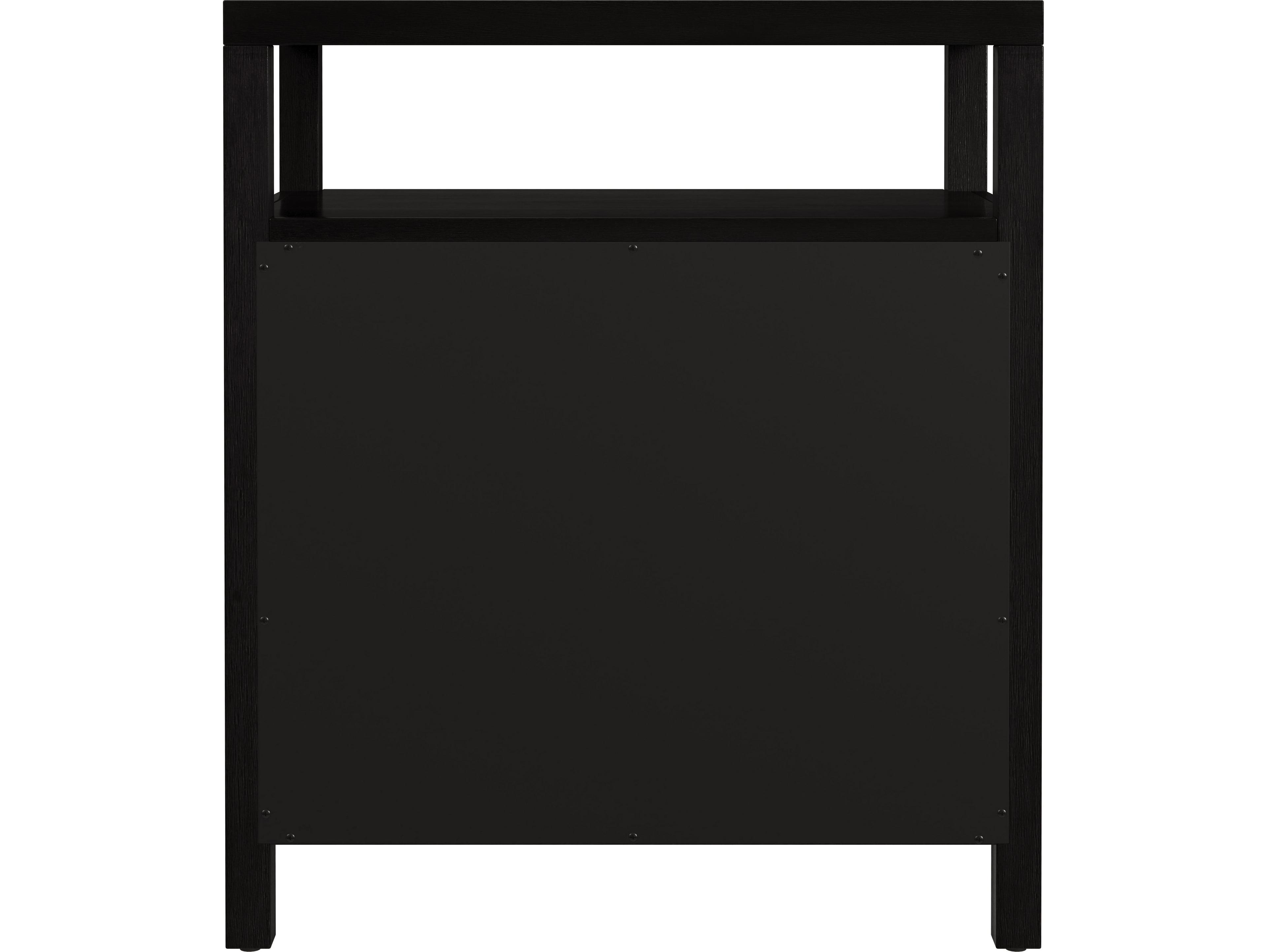 Butler Nora 3-Drawers Black Acacia Wood Nightstand