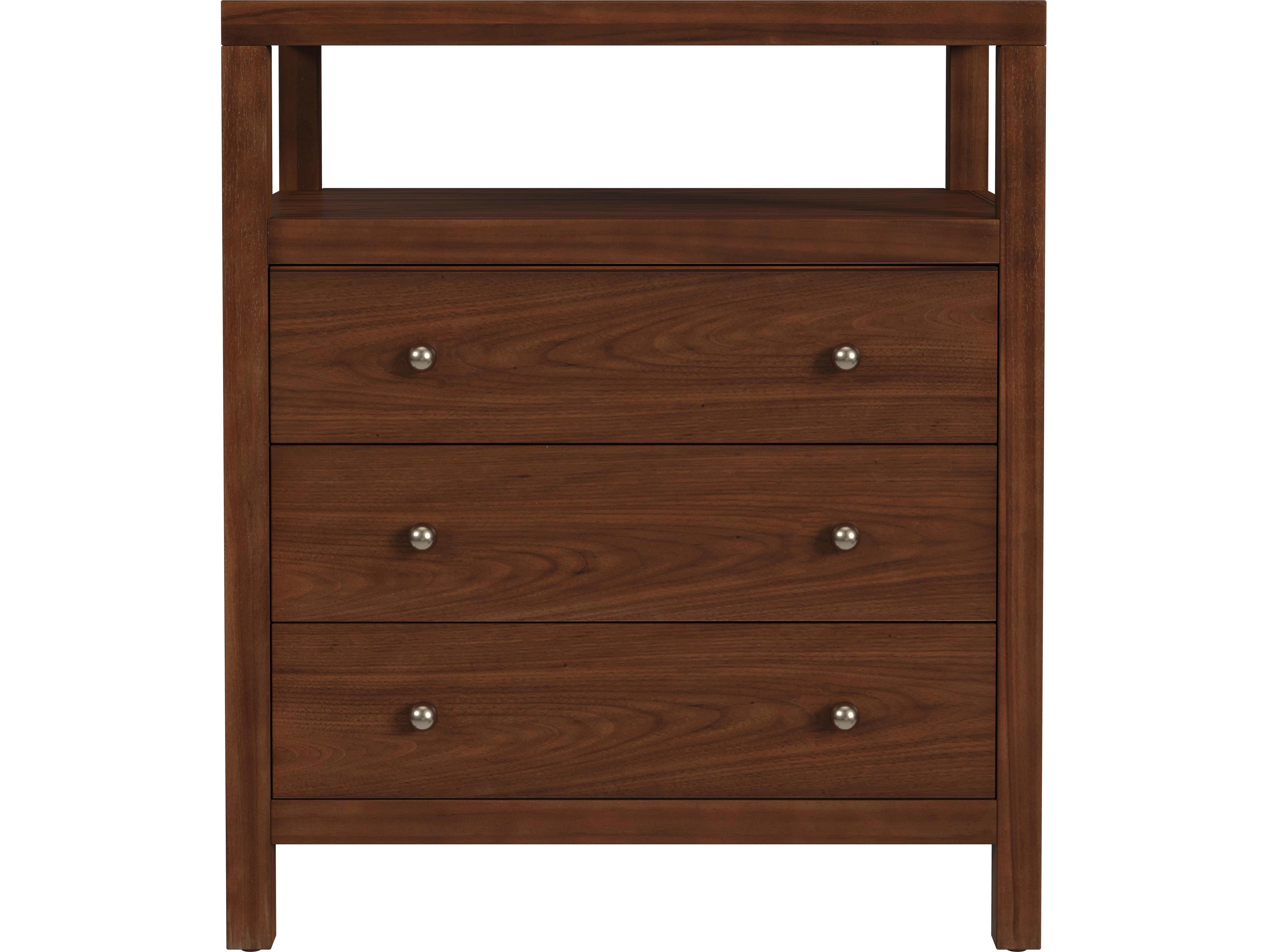 Butler Nora 3-Drawers Brown Acacia Wood Nightstand