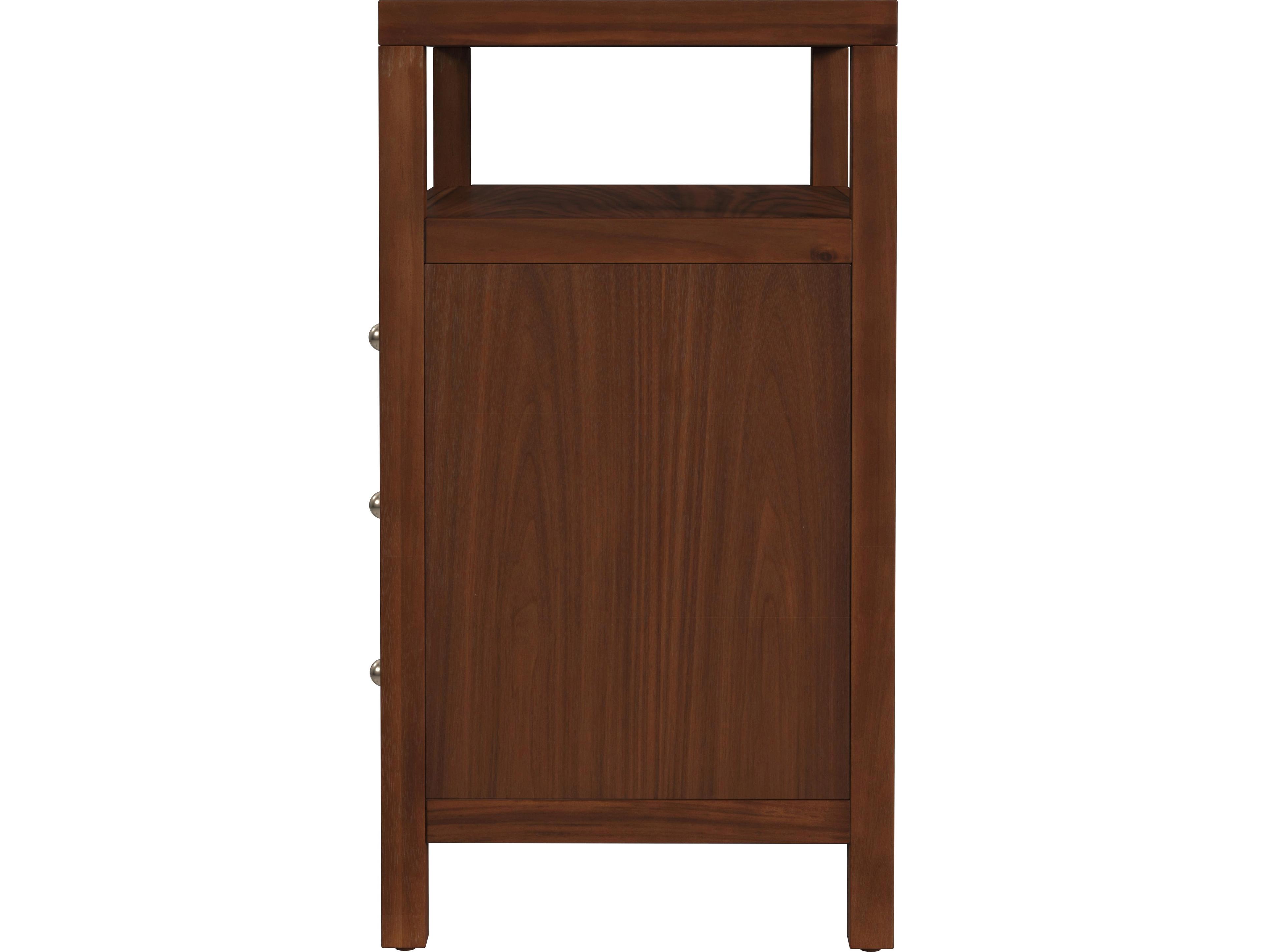 Butler Nora 3-Drawers Brown Acacia Wood Nightstand