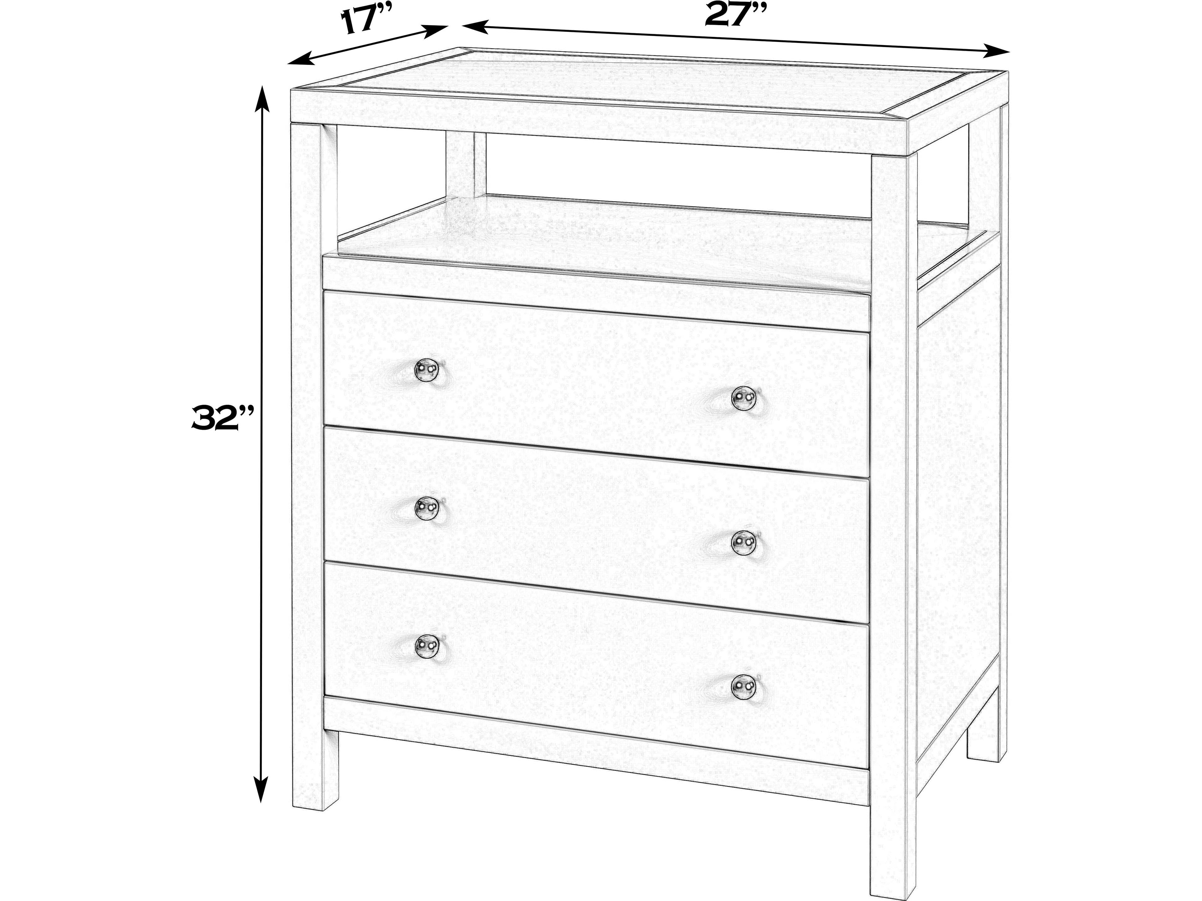 Butler Nora 3-Drawers Acacia Wood Nightstand