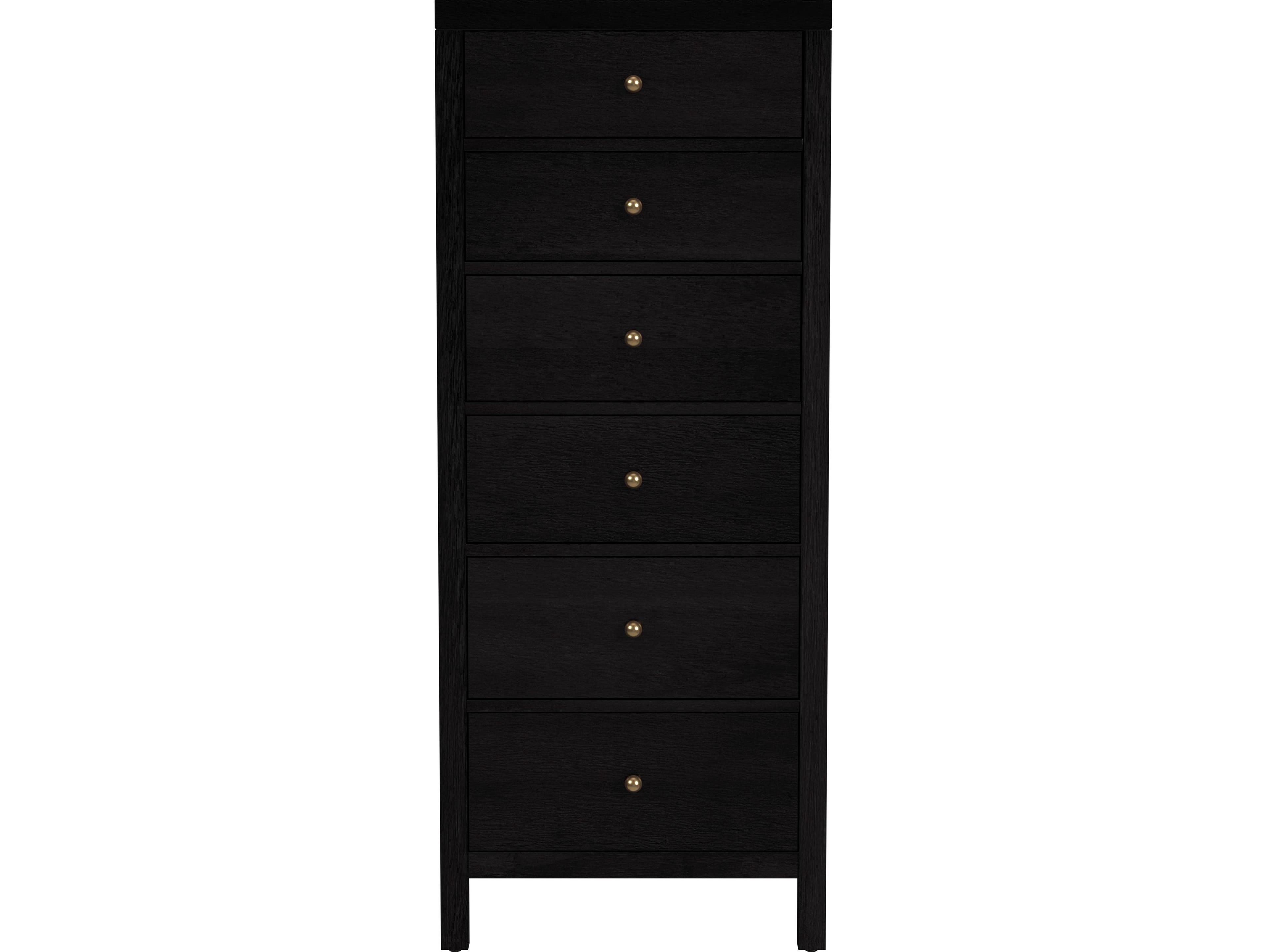 Butler Nora 6-Drawers Black Acacia Wood Dresser