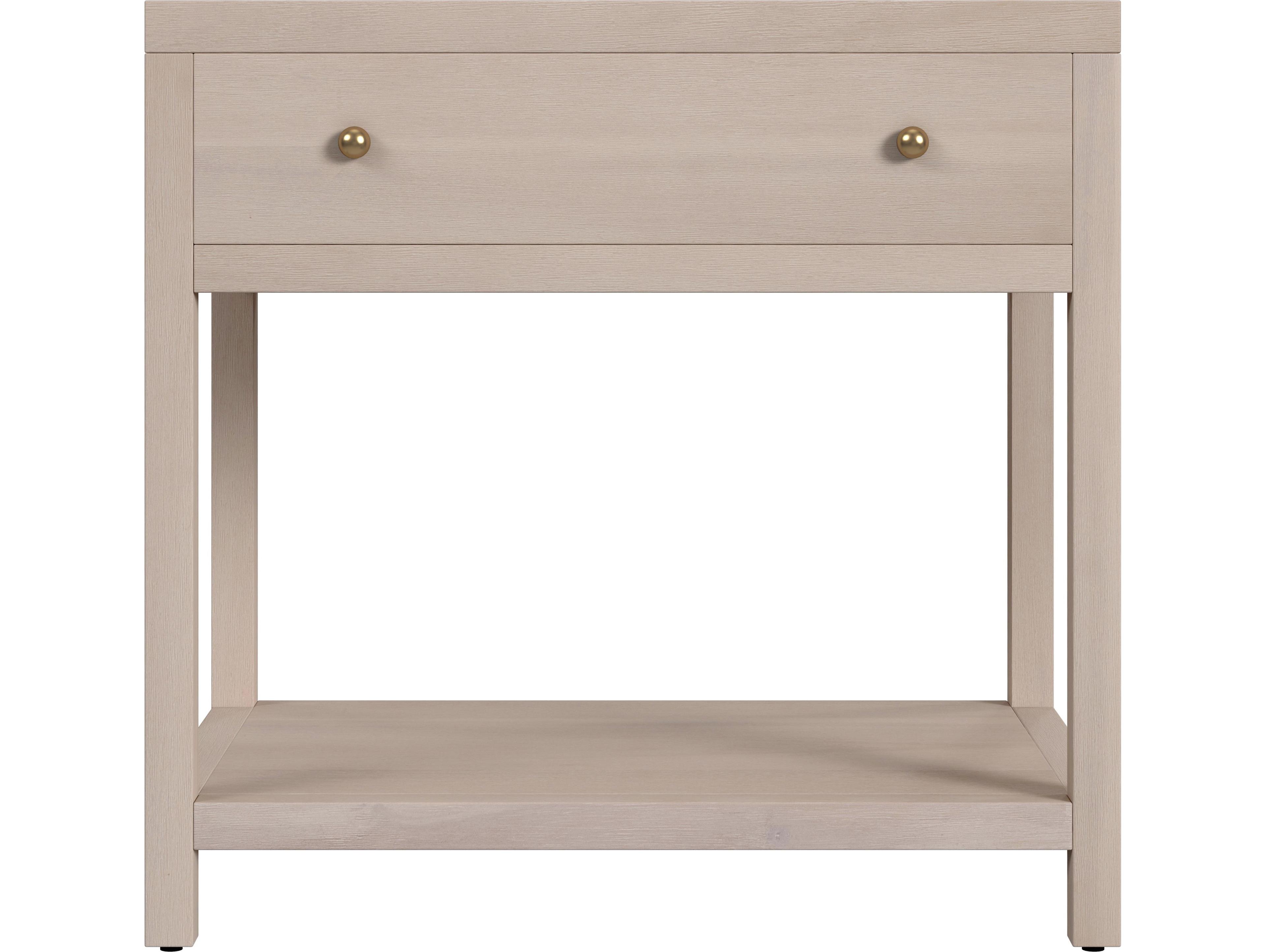 Butler Nora 1-Drawer Beige Acacia Wood Nightstand