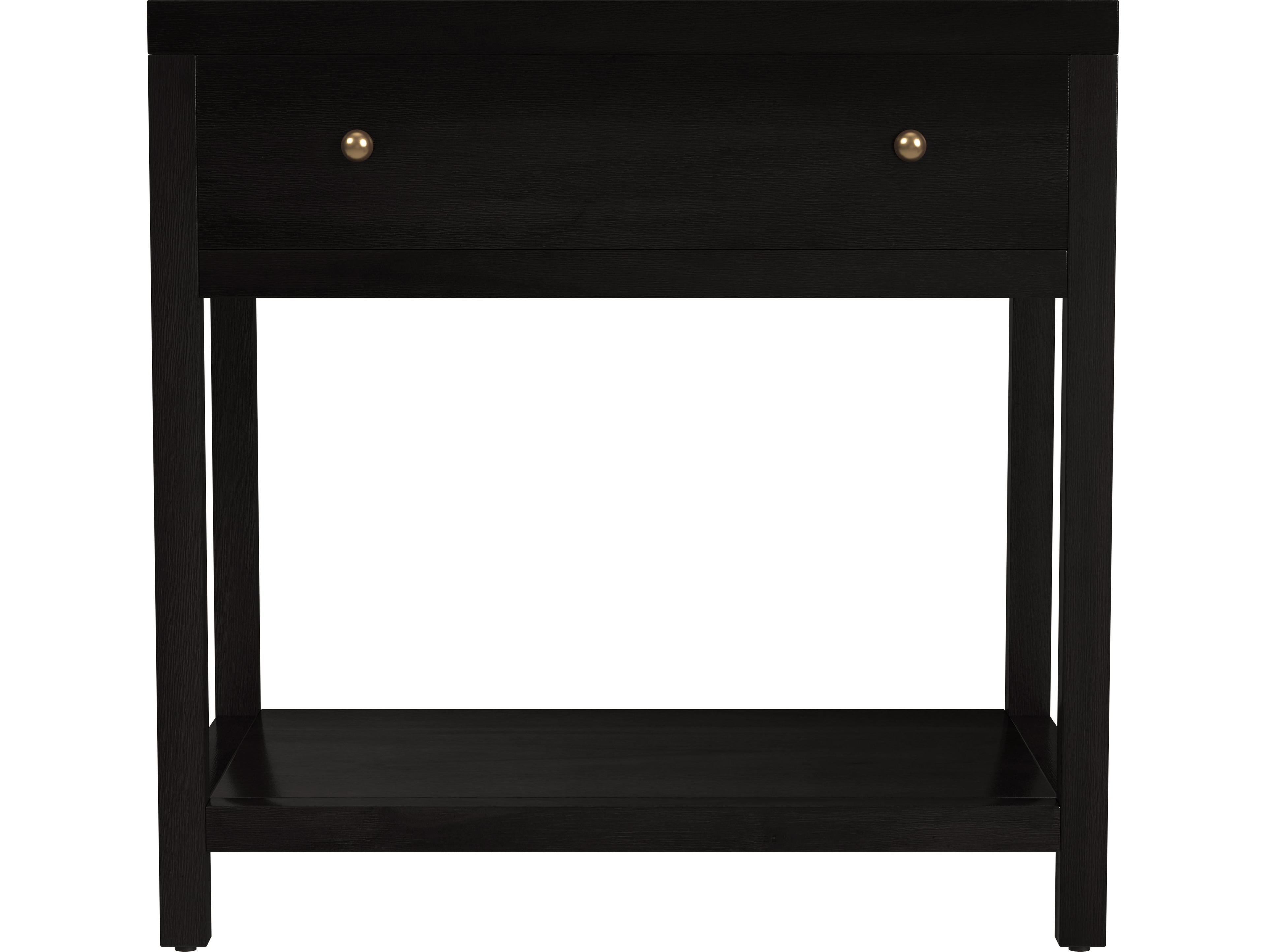 Butler Nora 1-Drawer Black Acacia Wood Nightstand