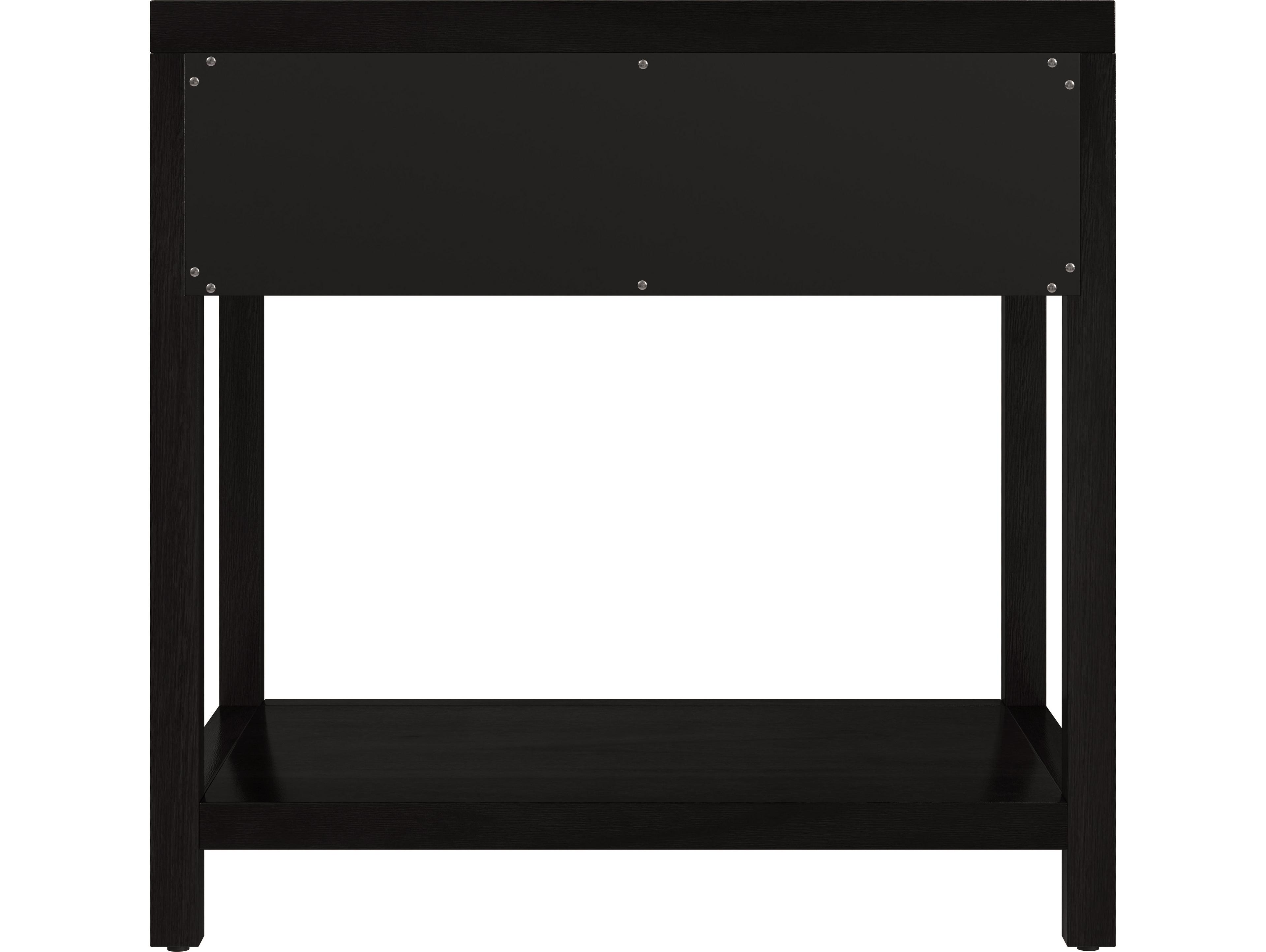 Butler Nora 1-Drawer Black Acacia Wood Nightstand