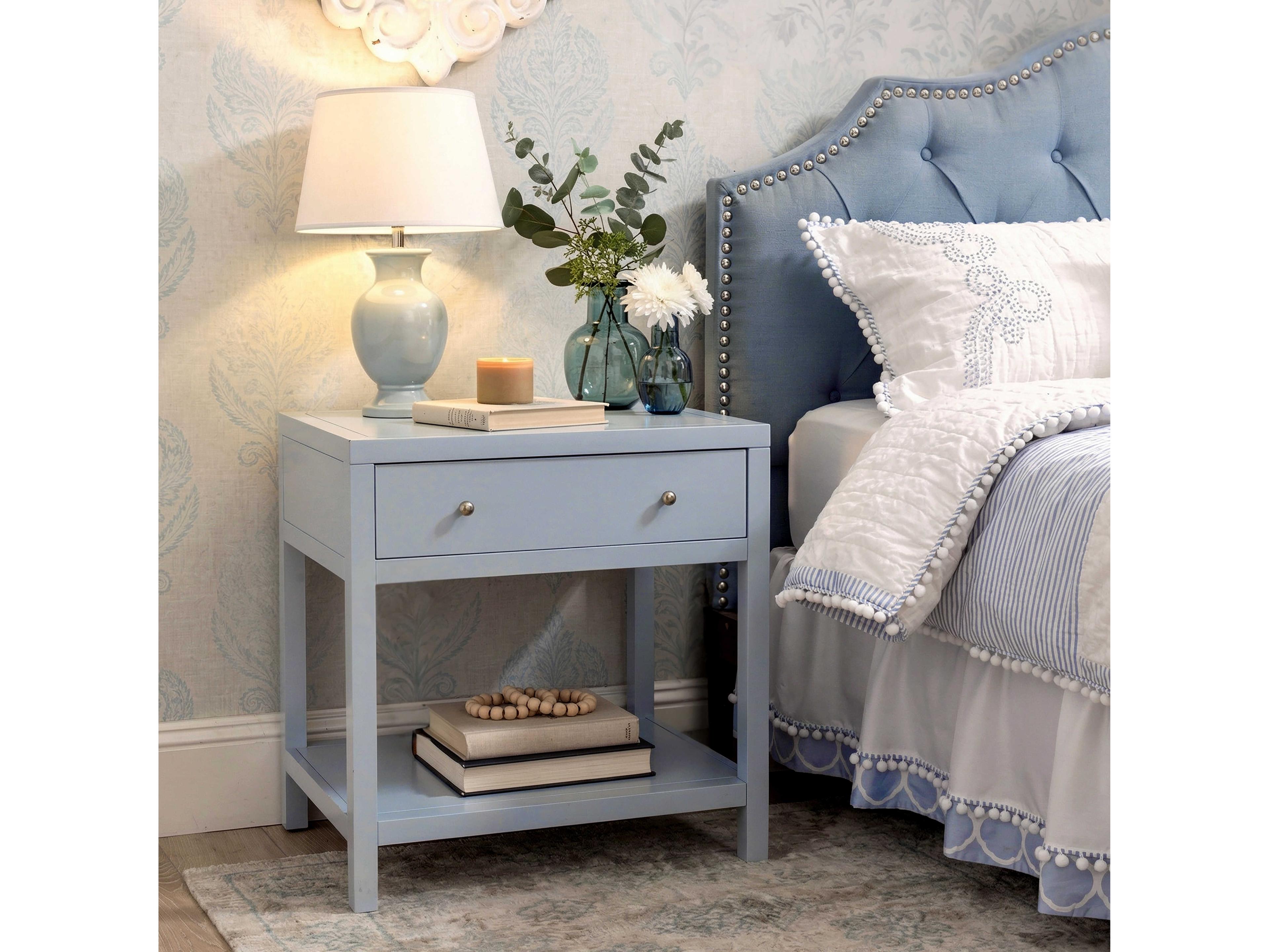 Butler Nora 1-Drawer Acacia Wood Nightstand