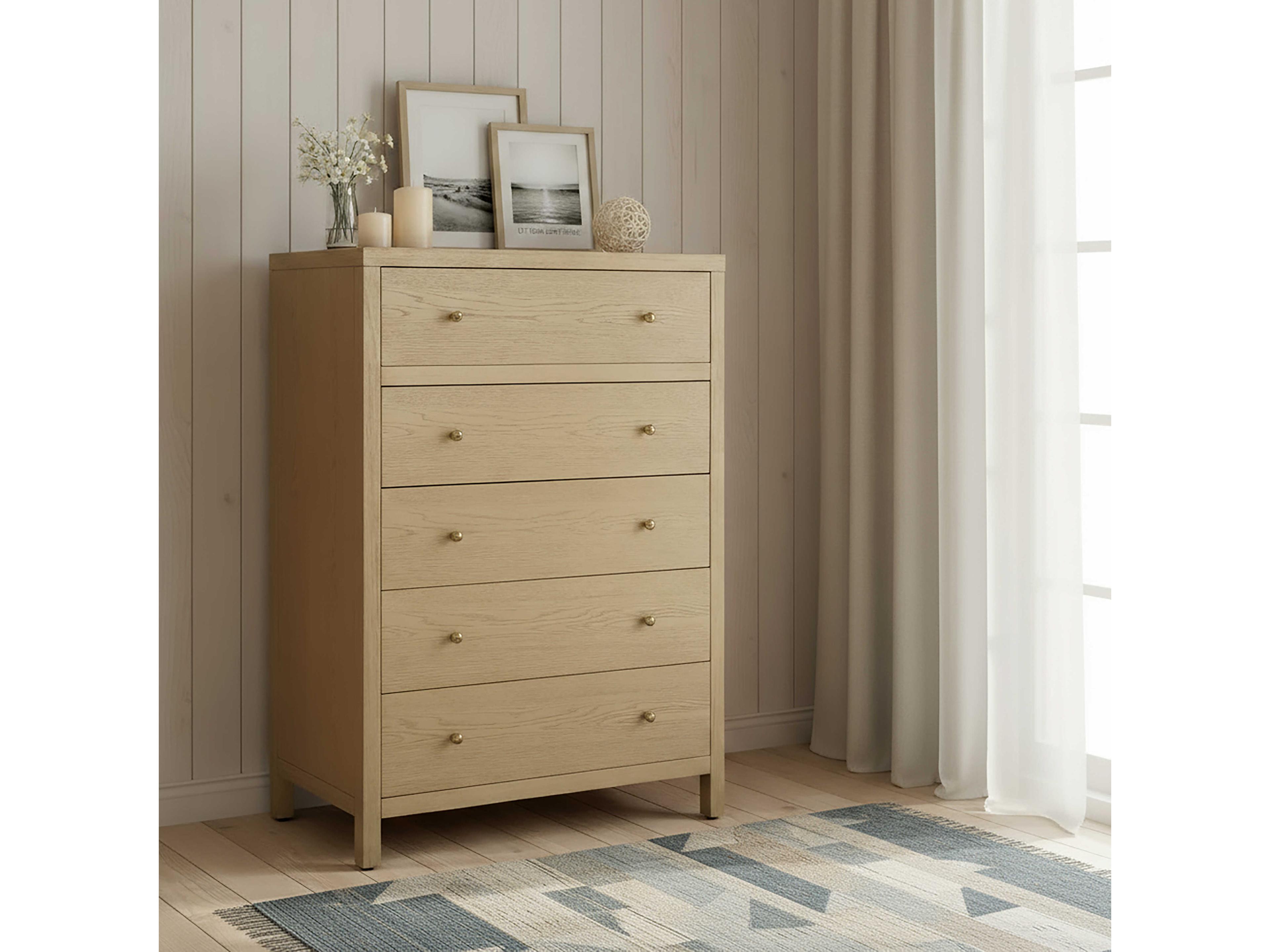 Butler Nora Light Blue Brown Acacia Wood Accent Chest