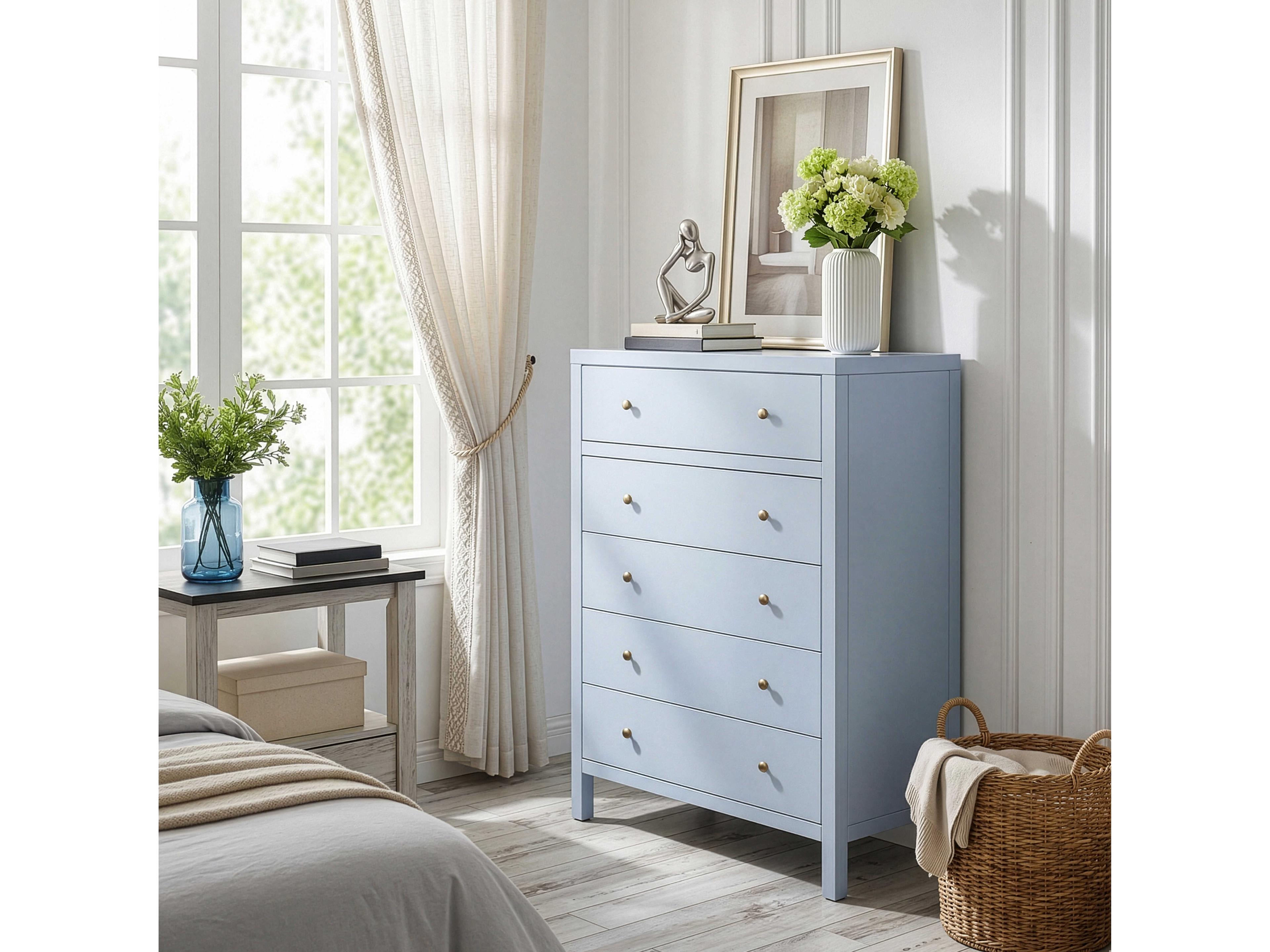 Butler Nora Light Blue Acacia Wood Accent Chest