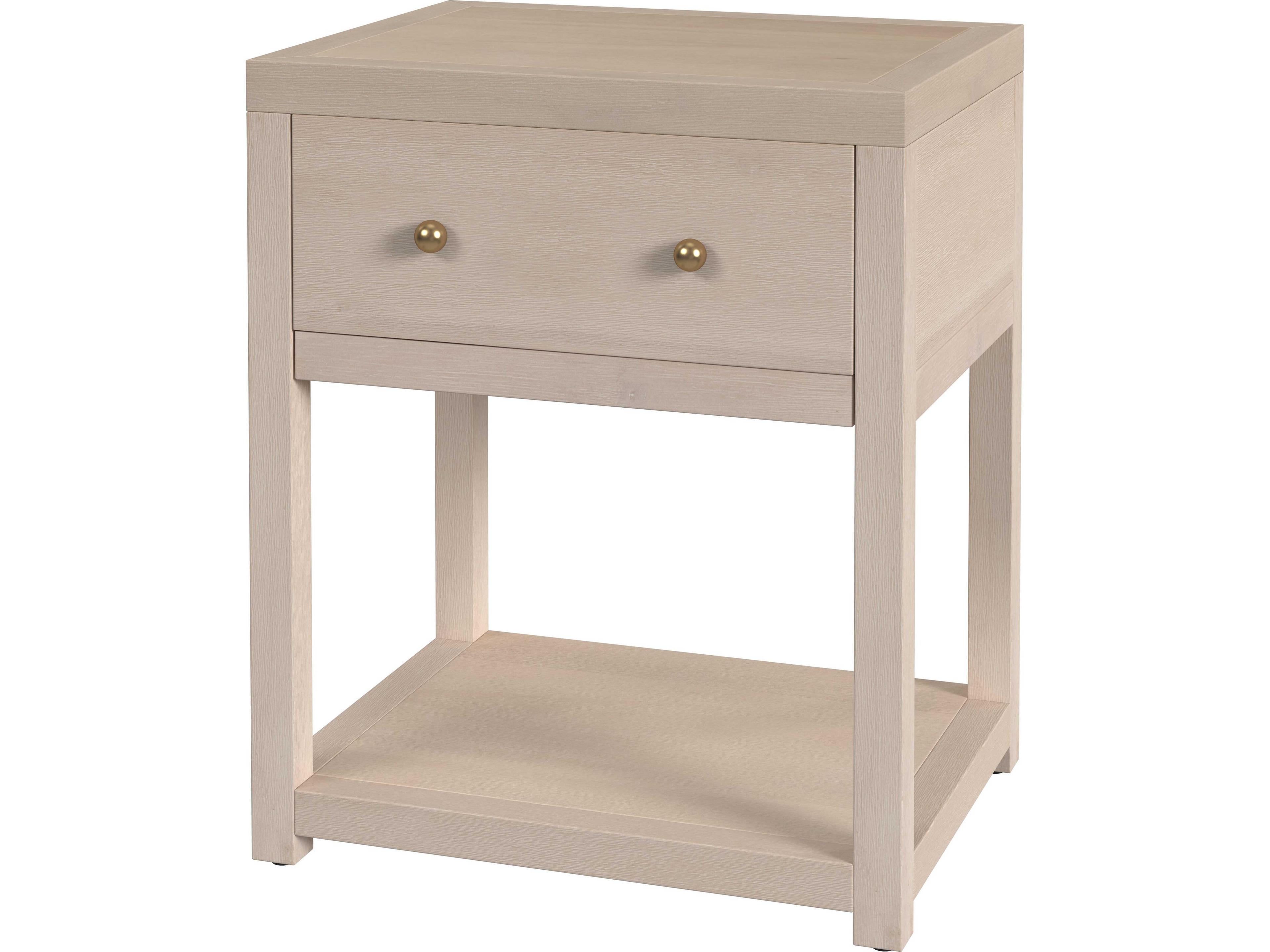 Butler Nora 1-Drawer Gray Acacia Wood Nightstand
