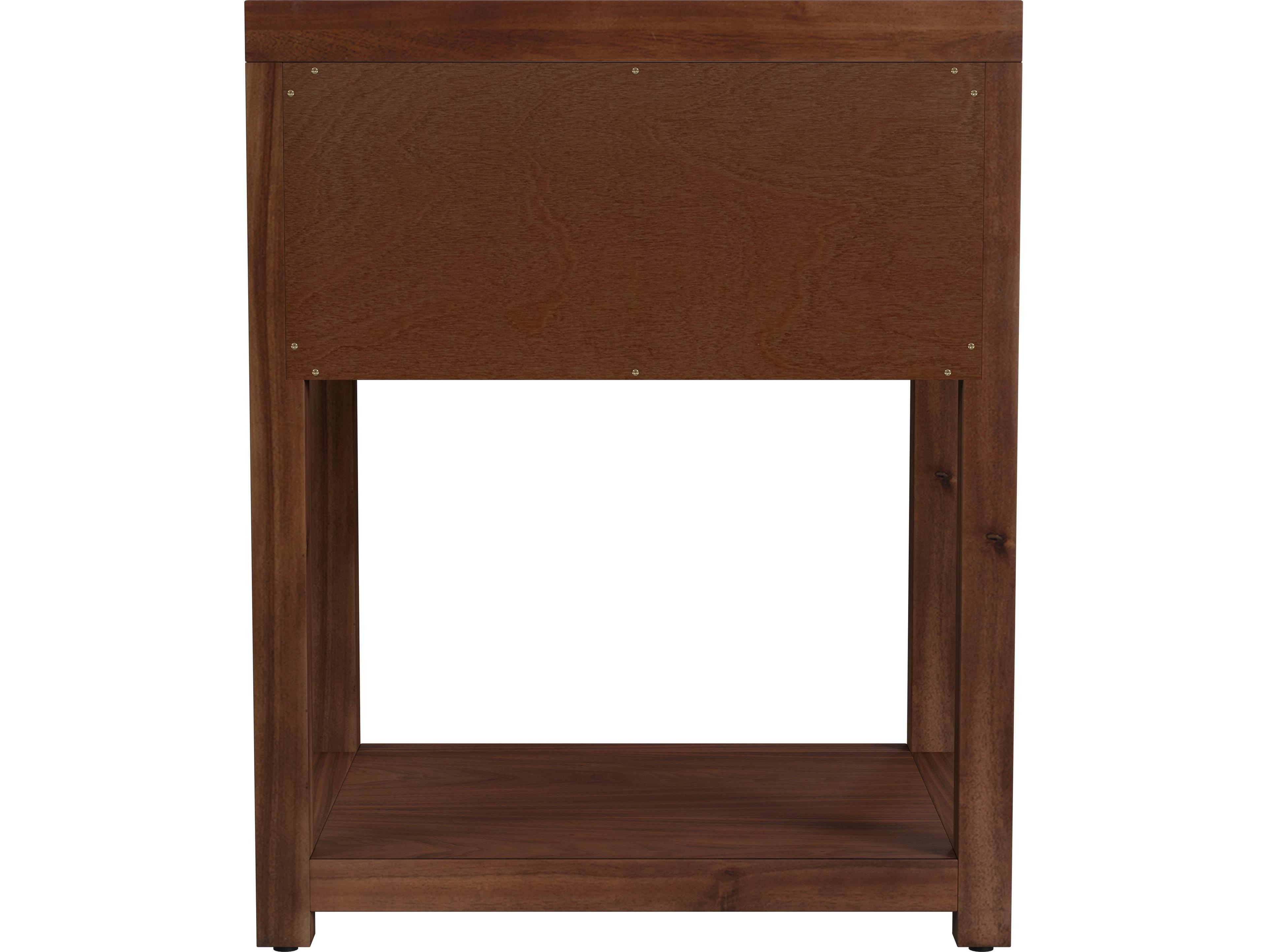 Butler Nora 1-Drawer Brown Acacia Wood Nightstand