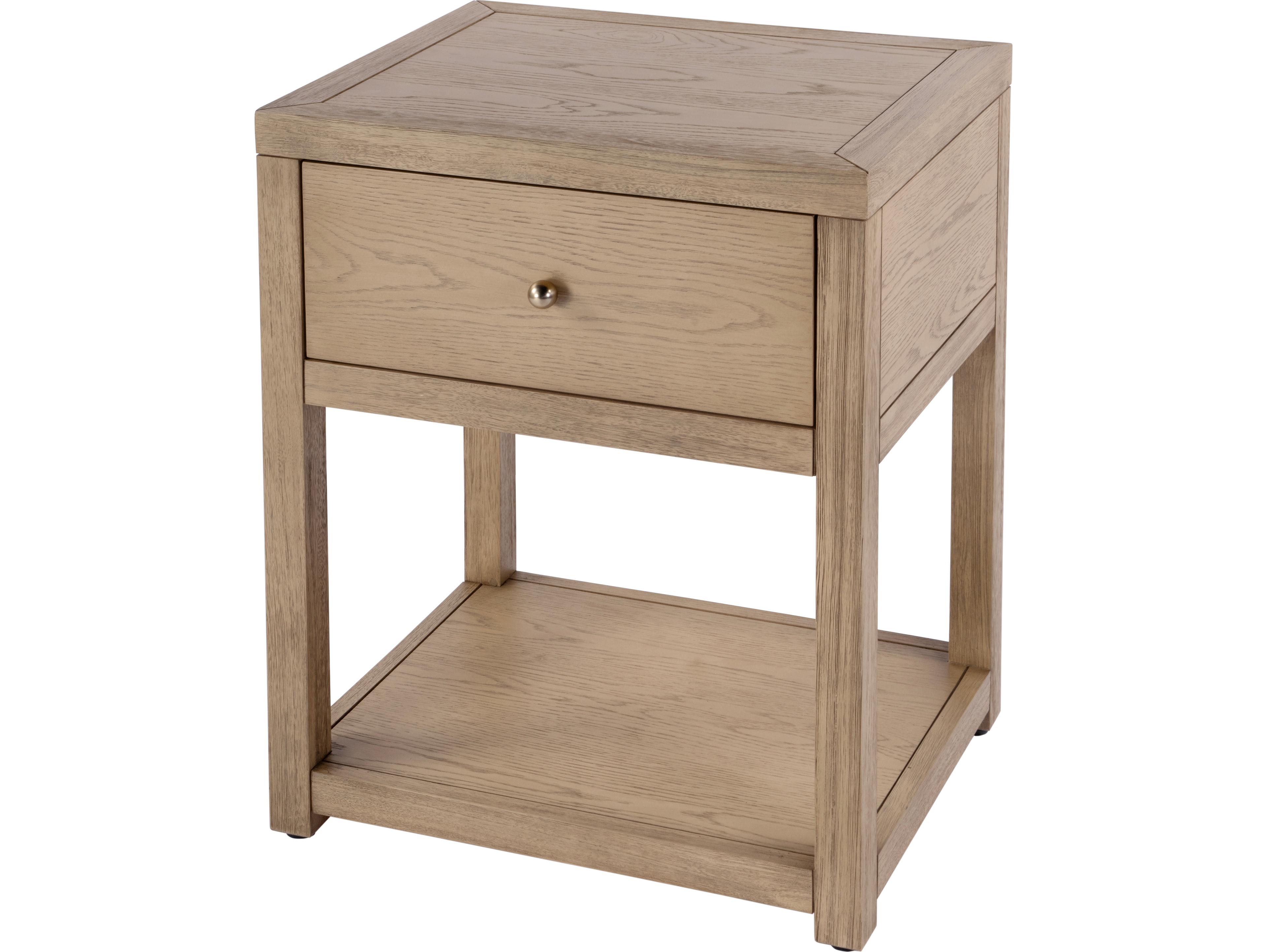 Butler Nora 1-Drawer Brown Acacia Wood Nightstand