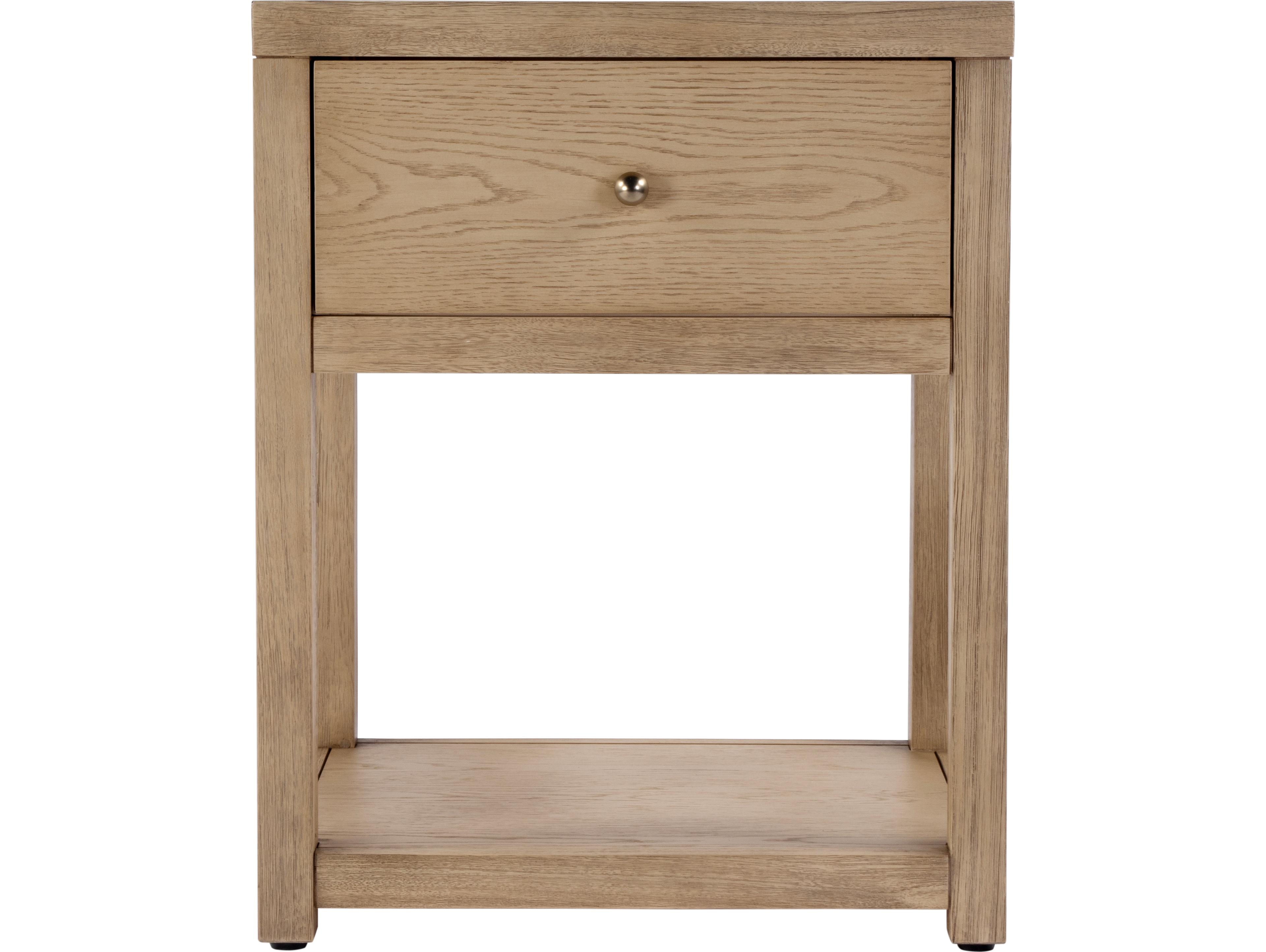 Butler Nora 1-Drawer Brown Acacia Wood Nightstand