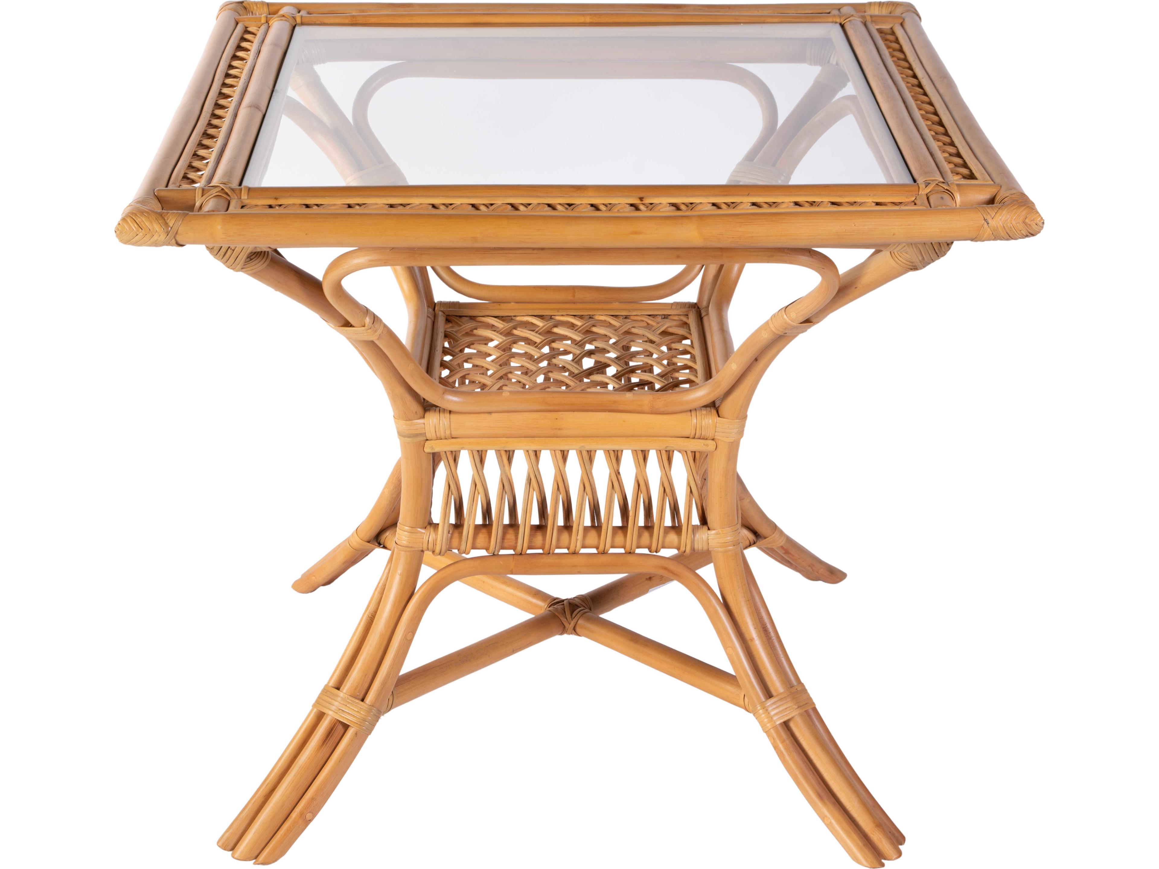 Butler Antigua Square Glass Natural Dining Table