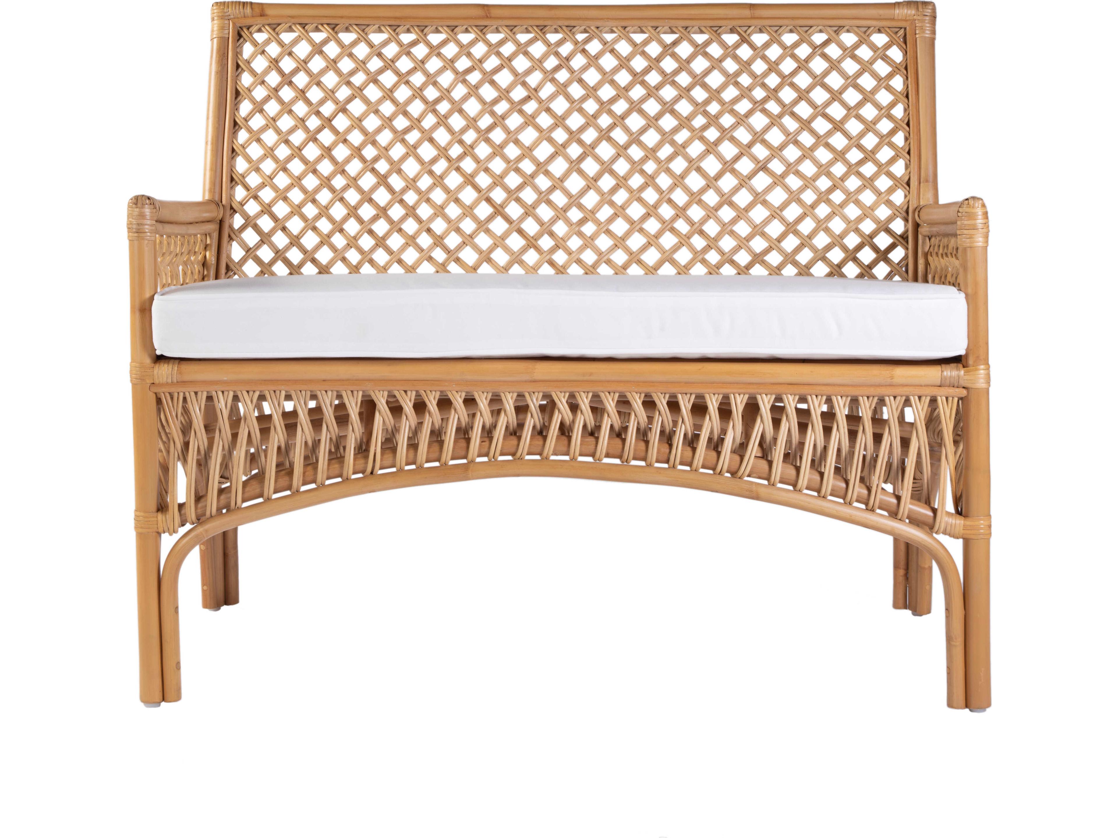 Butler Antigua Natural Brown Upholstered Accent Bench