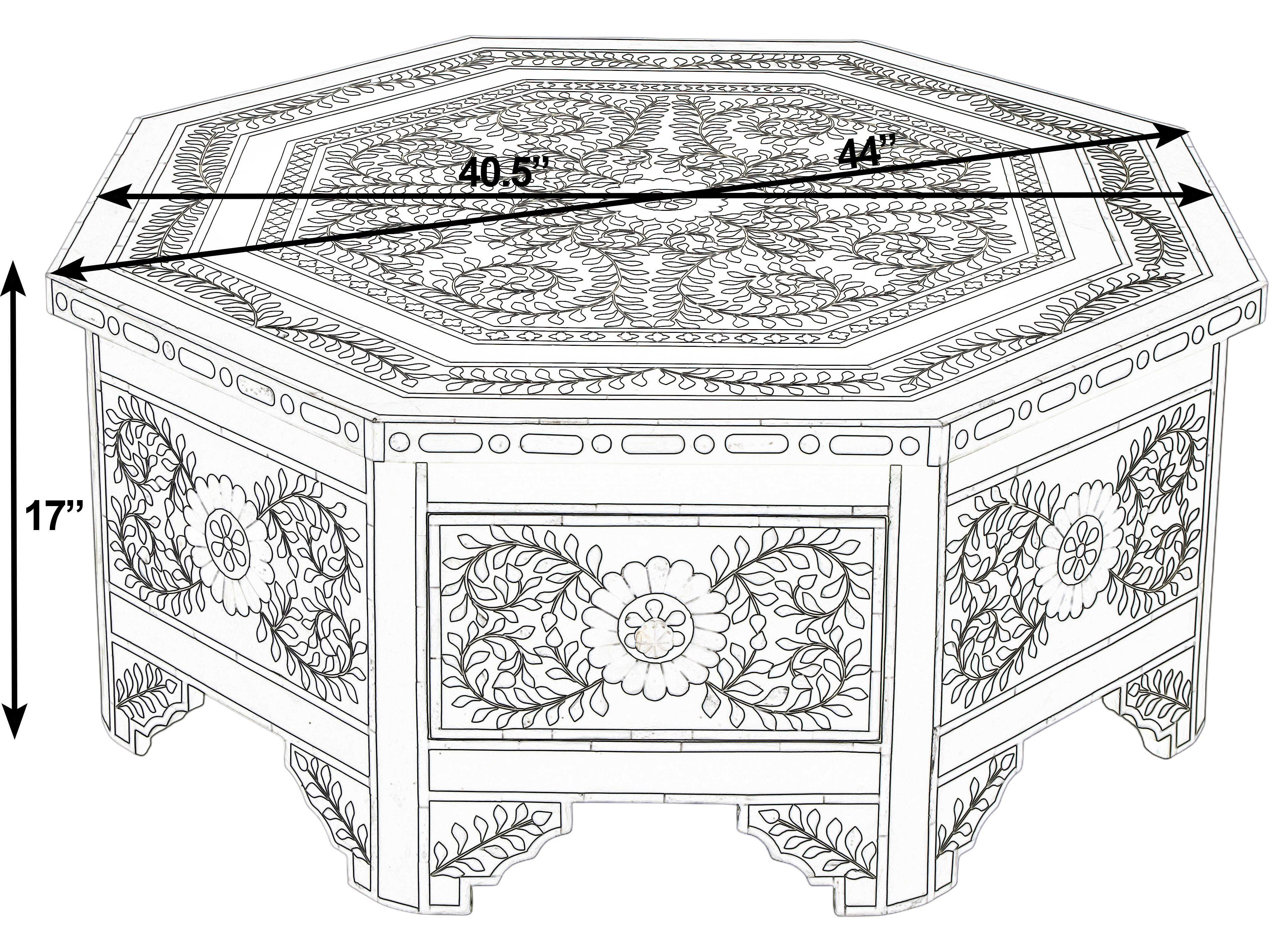 Butler Blackwell Hexagon Resin Black And White Coffee Table