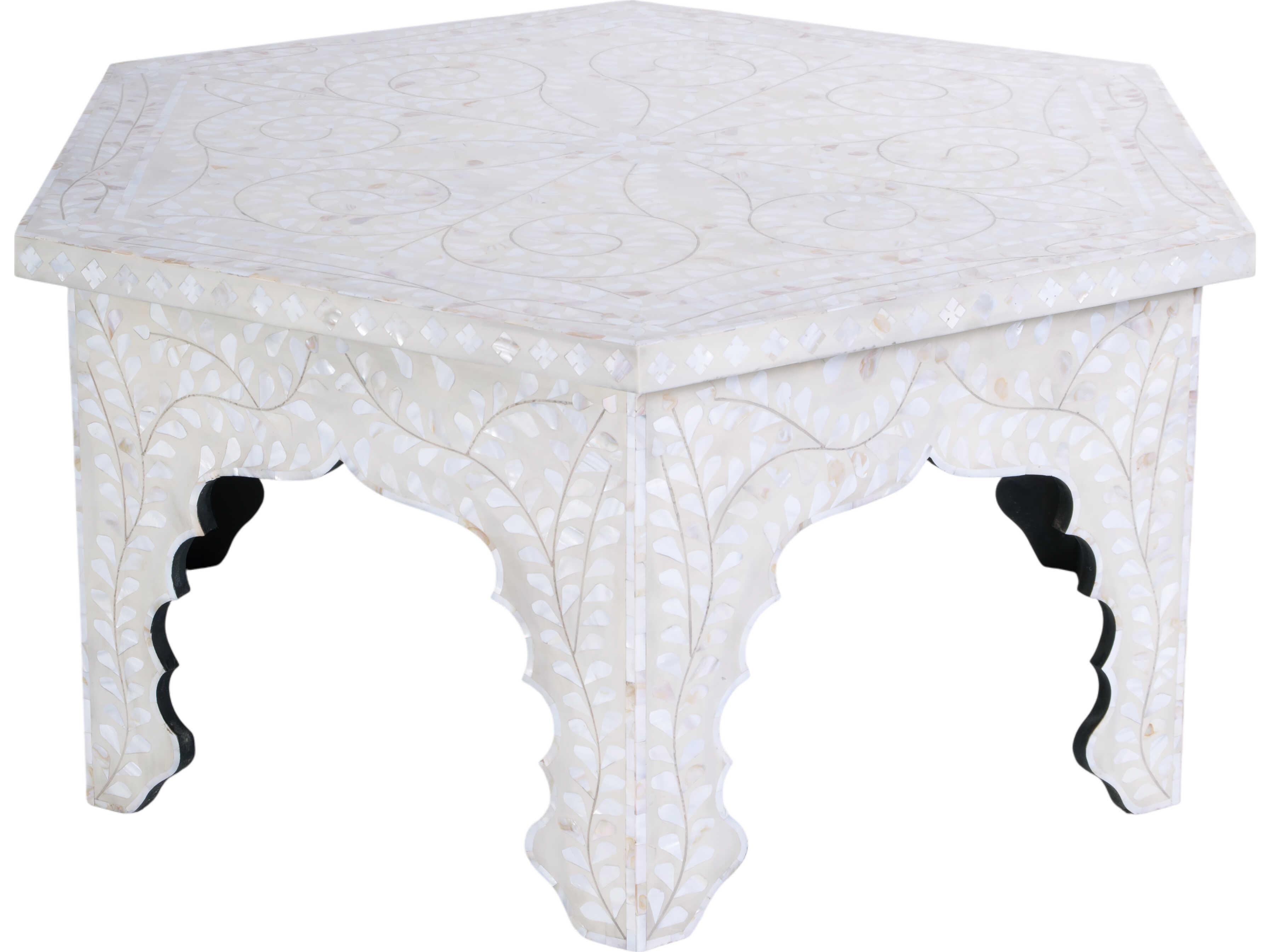 Butler Marjorie Hexagon Resin White Coffee Table