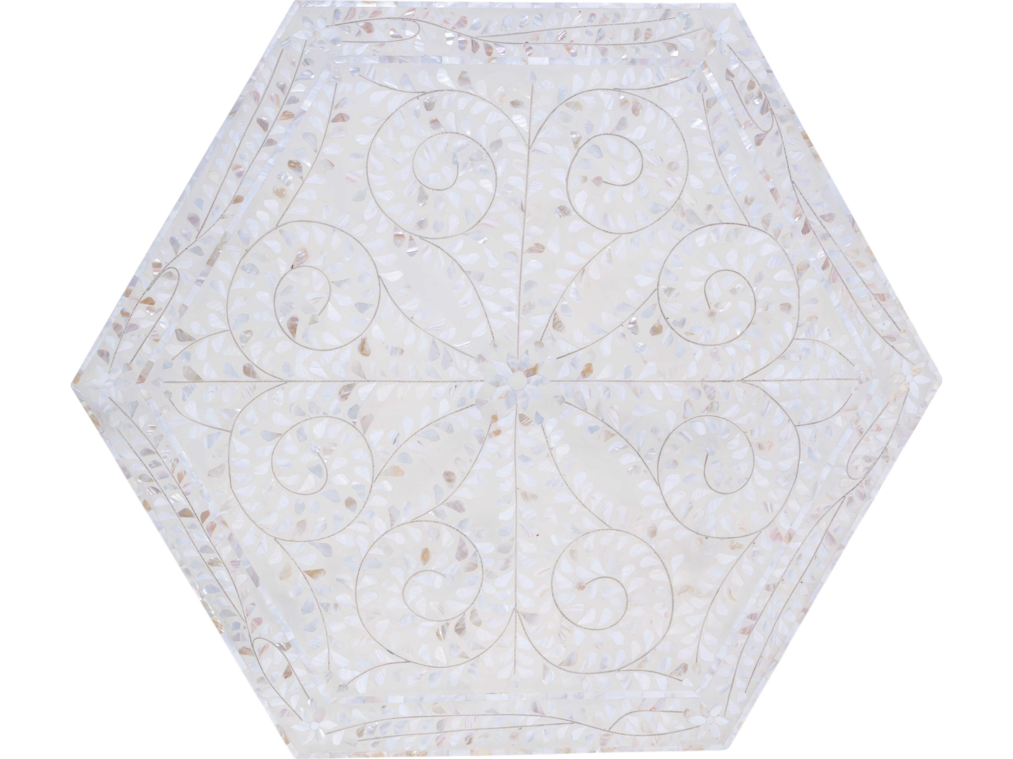 Butler Marjorie Hexagon Resin White Coffee Table