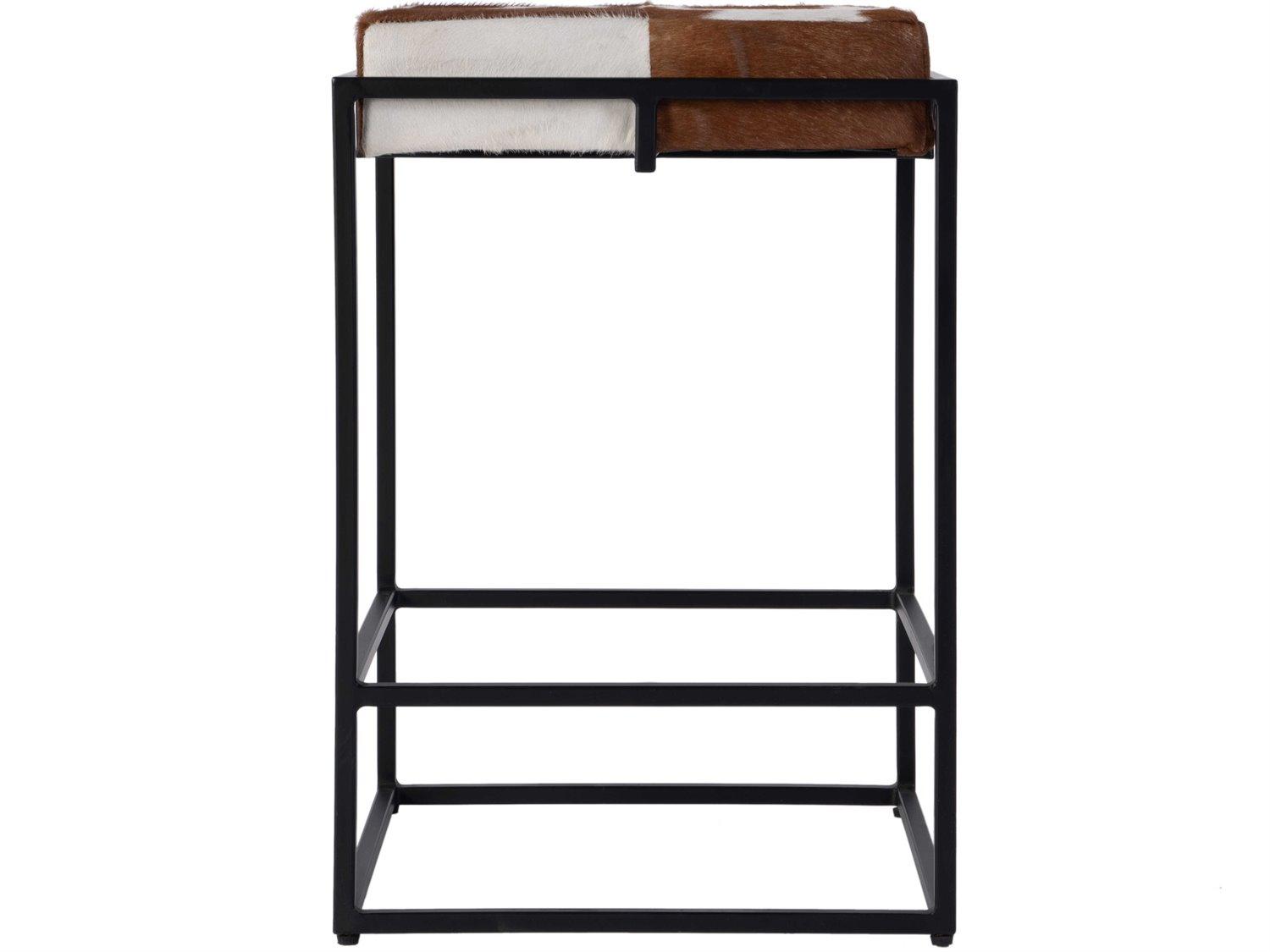 Butler Stinson Black Brown White Leather Counter Stool
