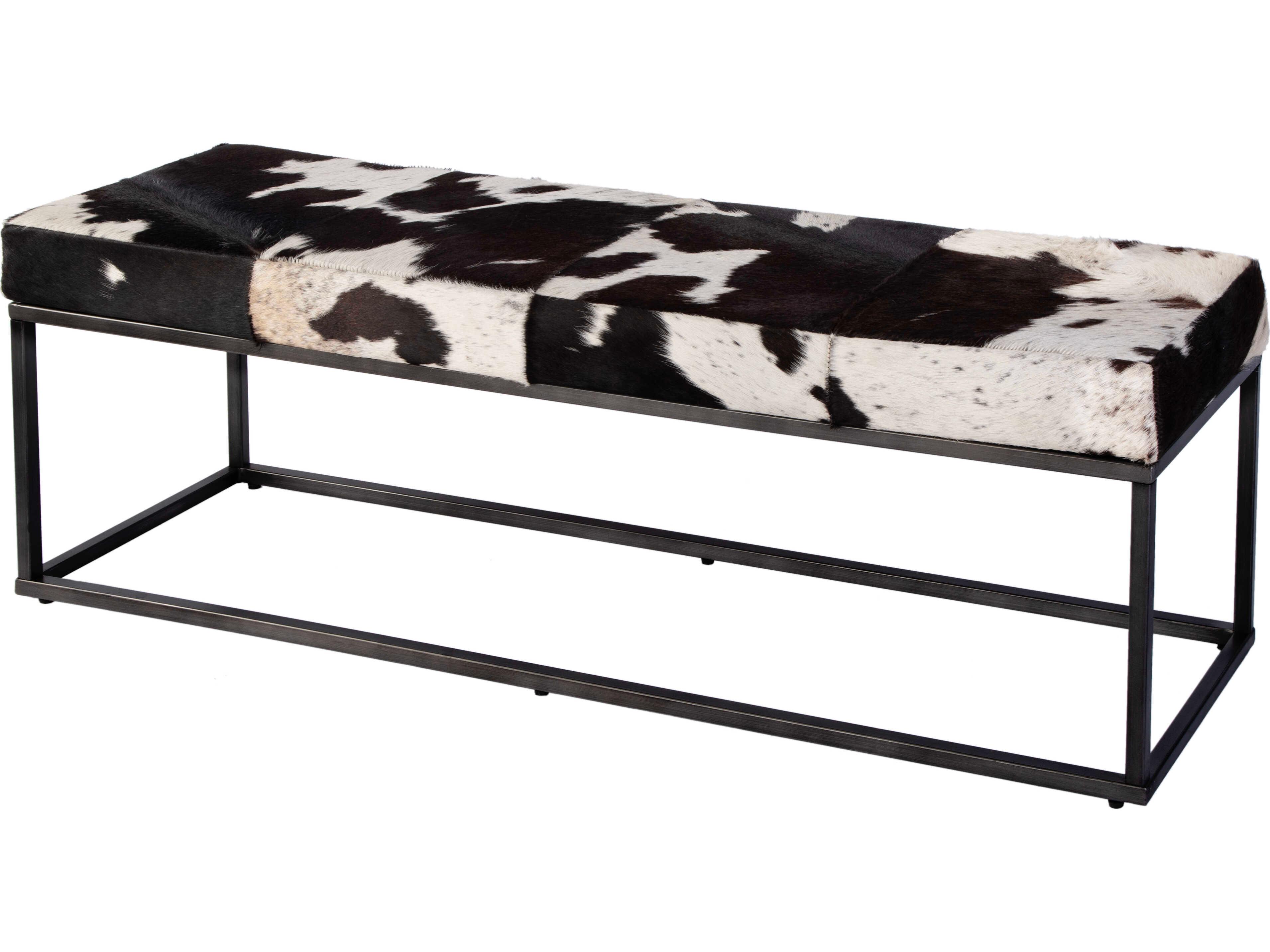 Butler Stinson Black White Leather Accent Bench