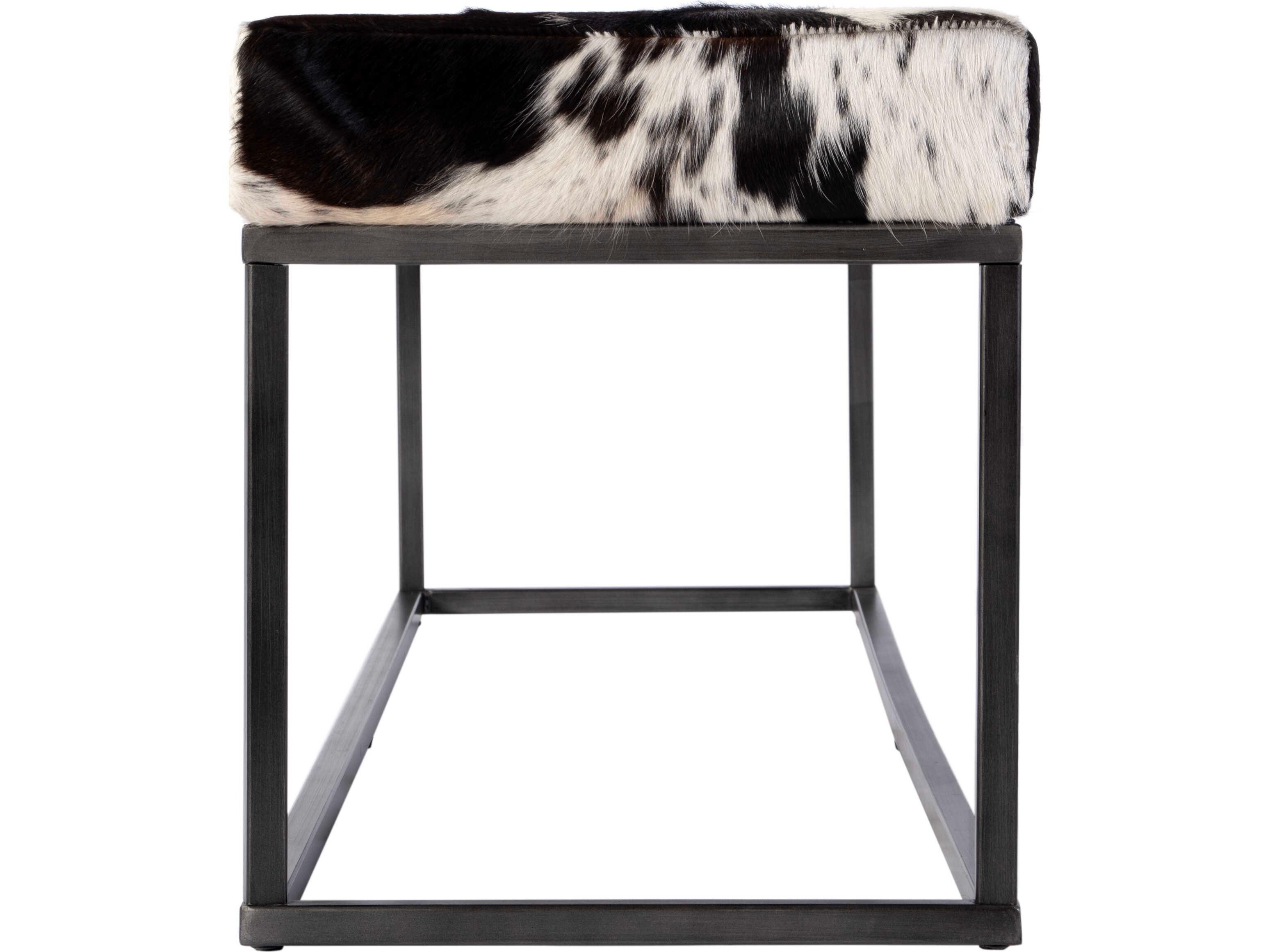 Butler Stinson Black White Leather Accent Bench
