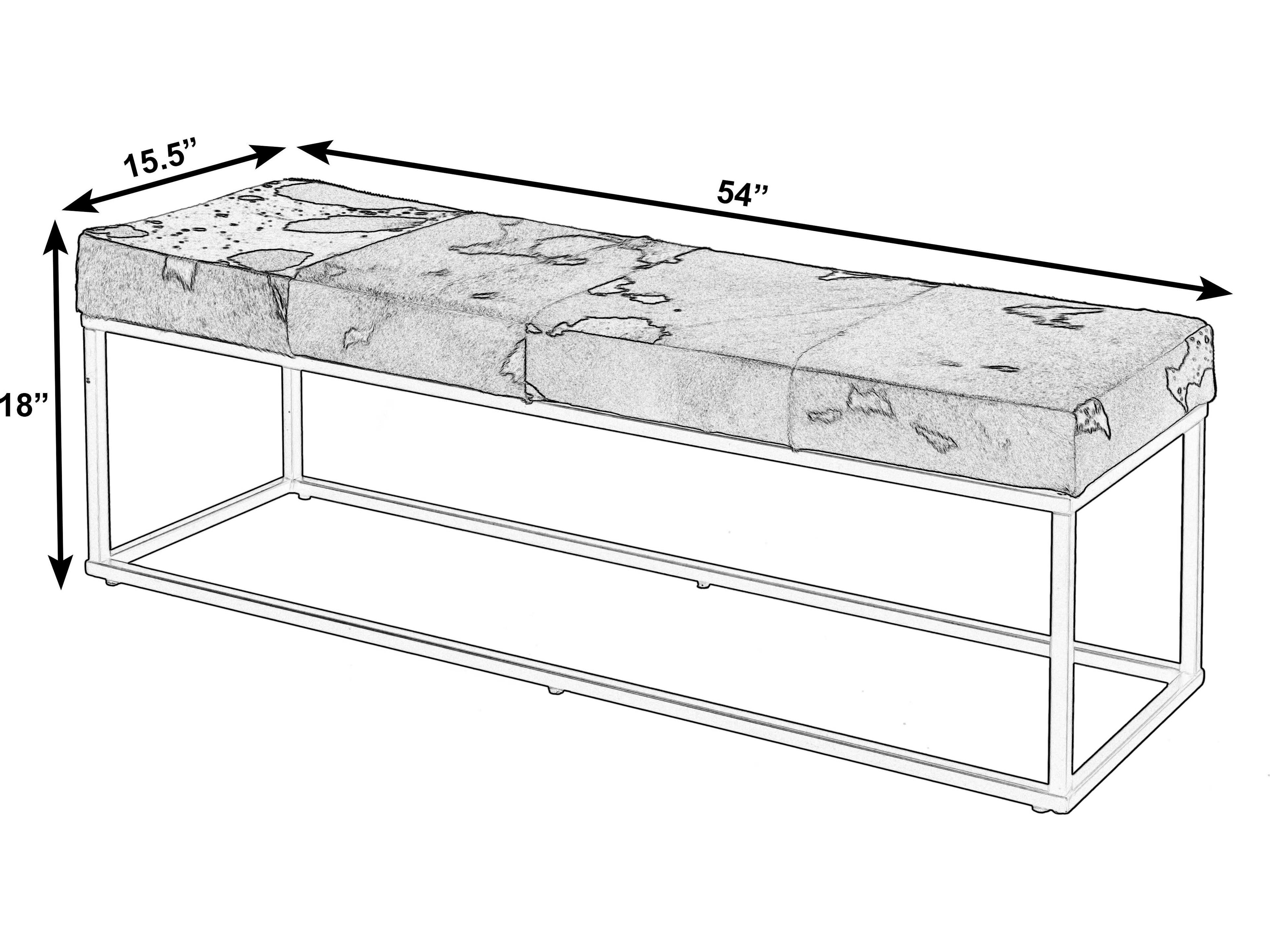 Butler Stinson White Black Brown Leather Accent Bench