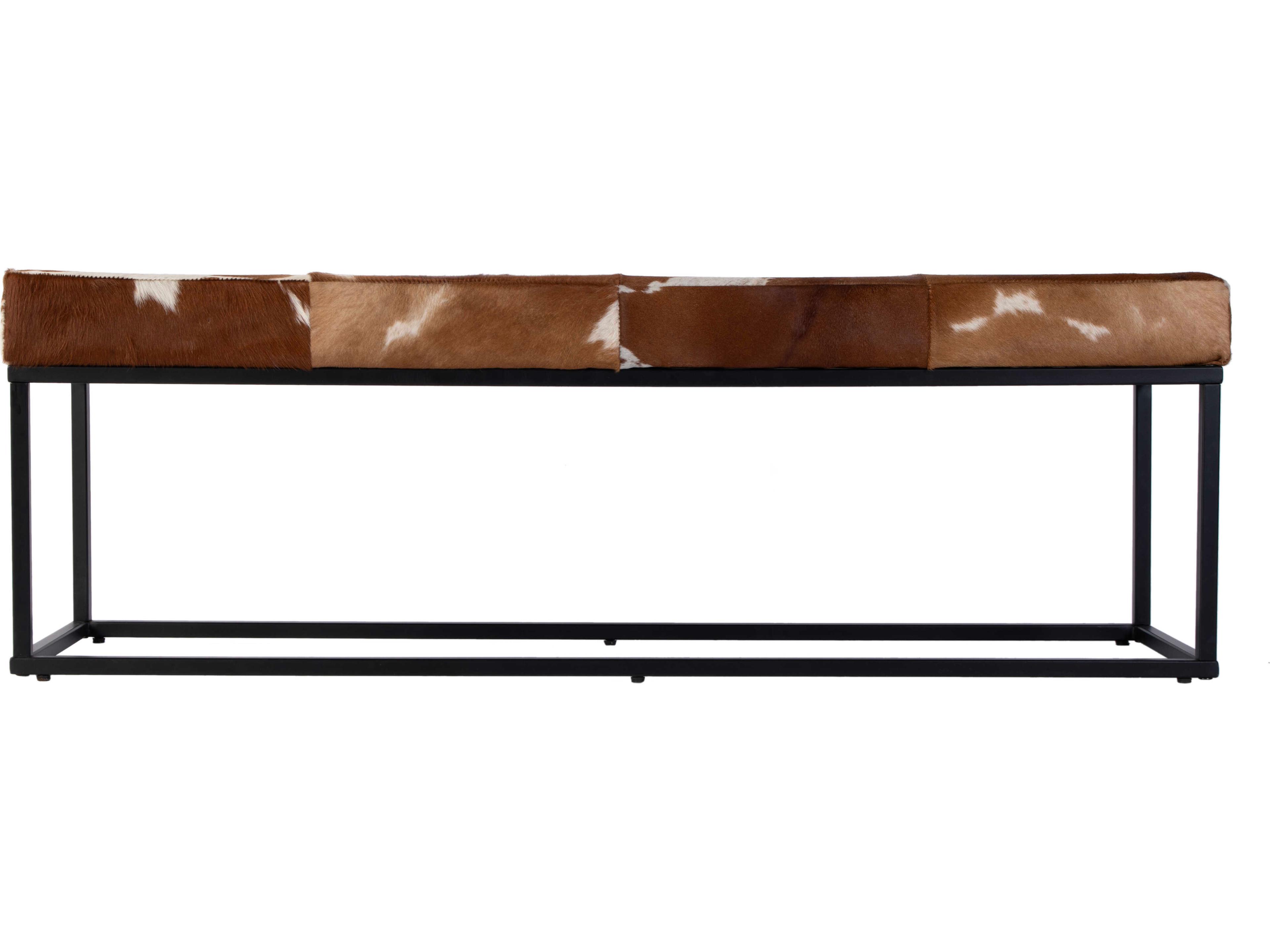 Butler Stinson White Black Brown Leather Accent Bench