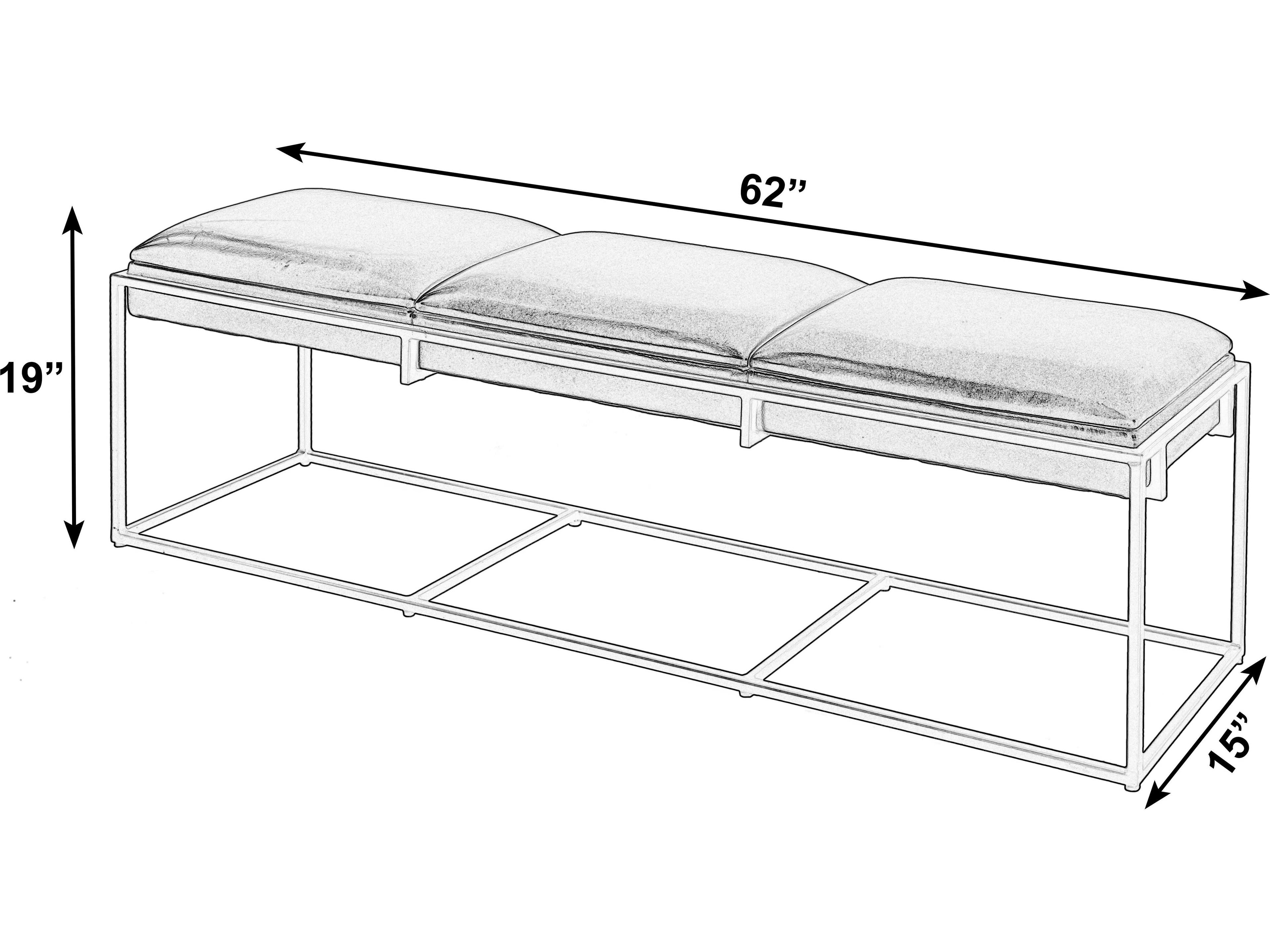 Butler Kane Brown Black Leather Accent Bench