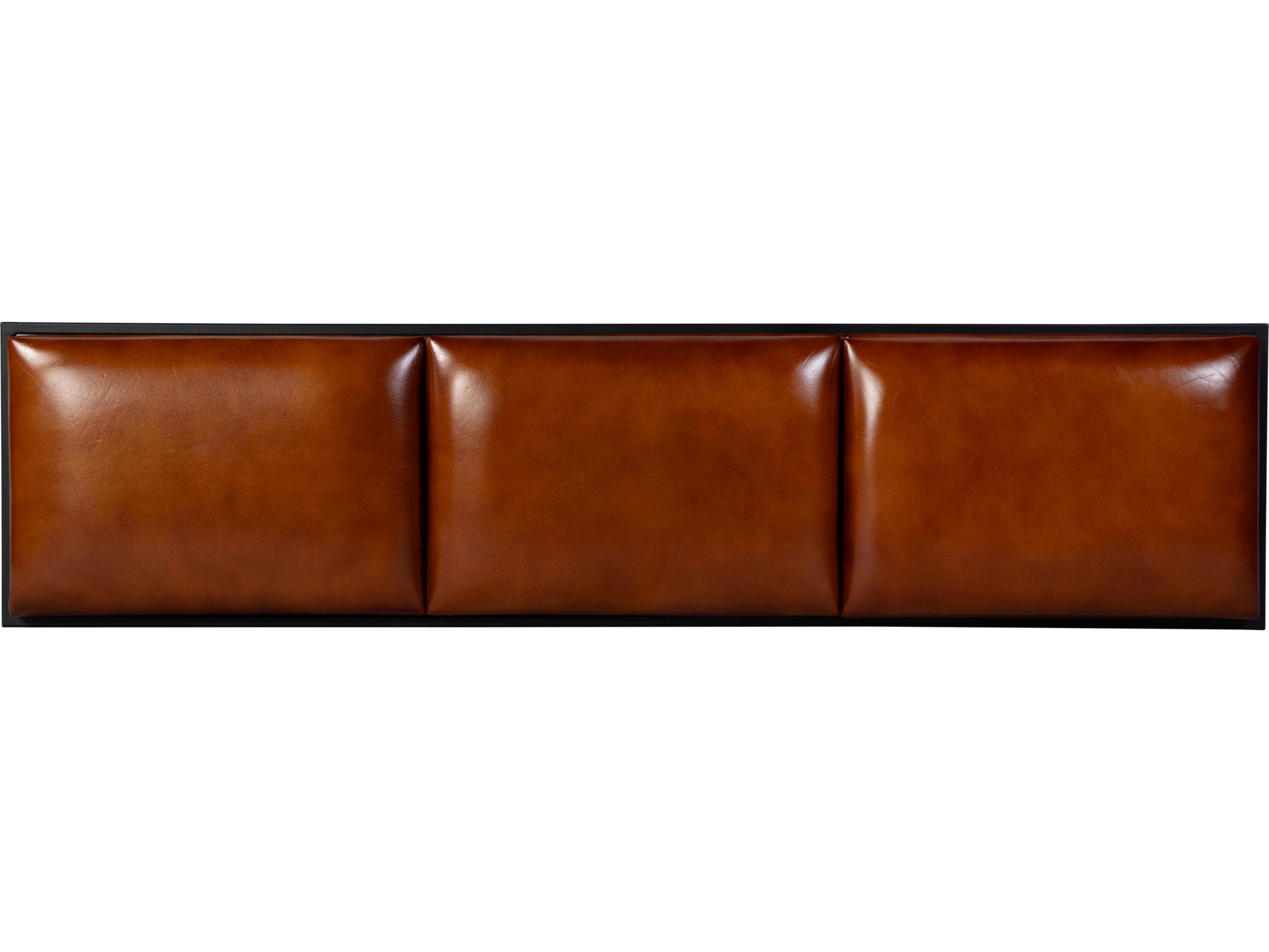 Butler Kane Brown Black Leather Accent Bench