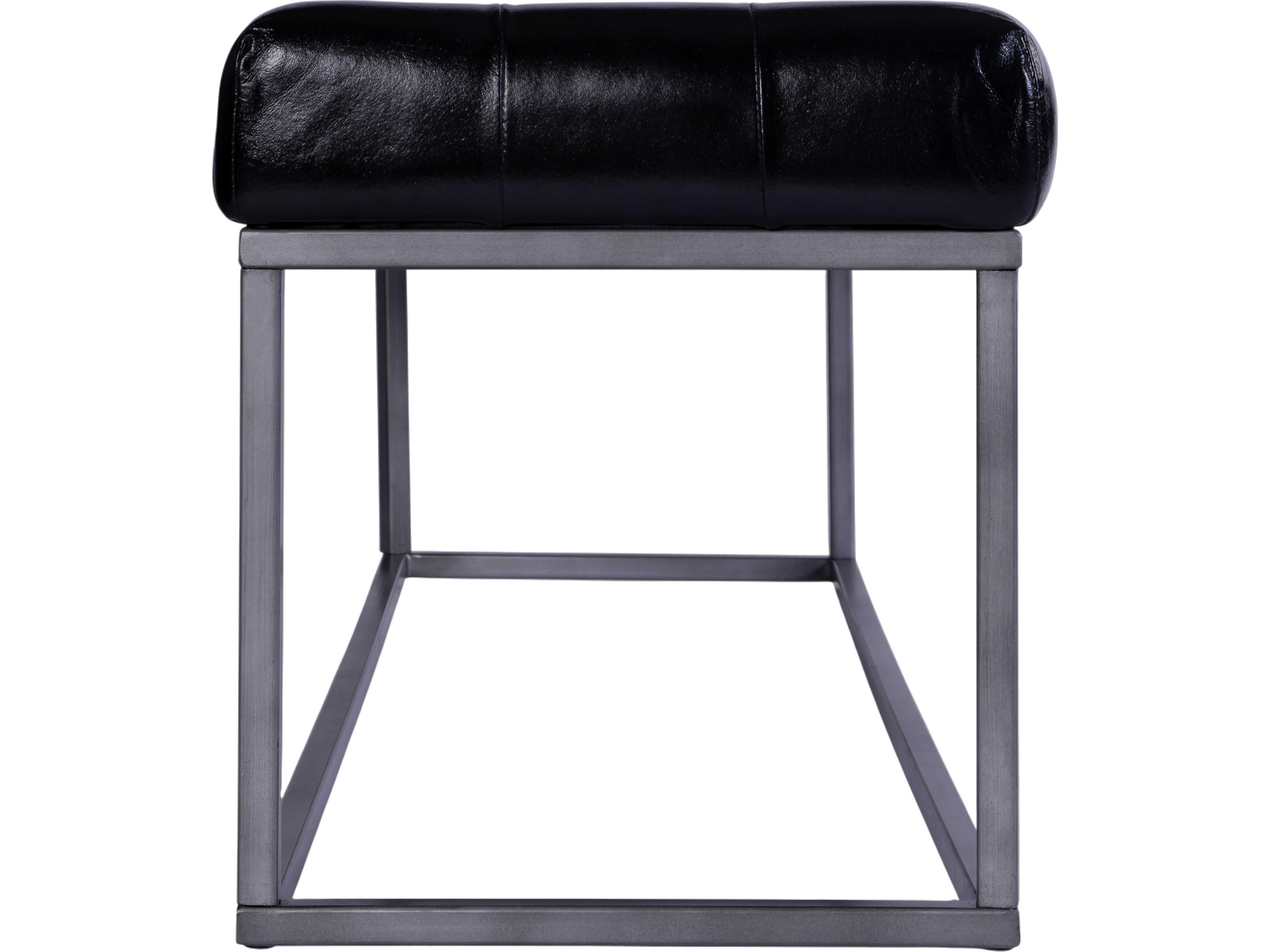 Butler Knox Black Leather Accent Bench