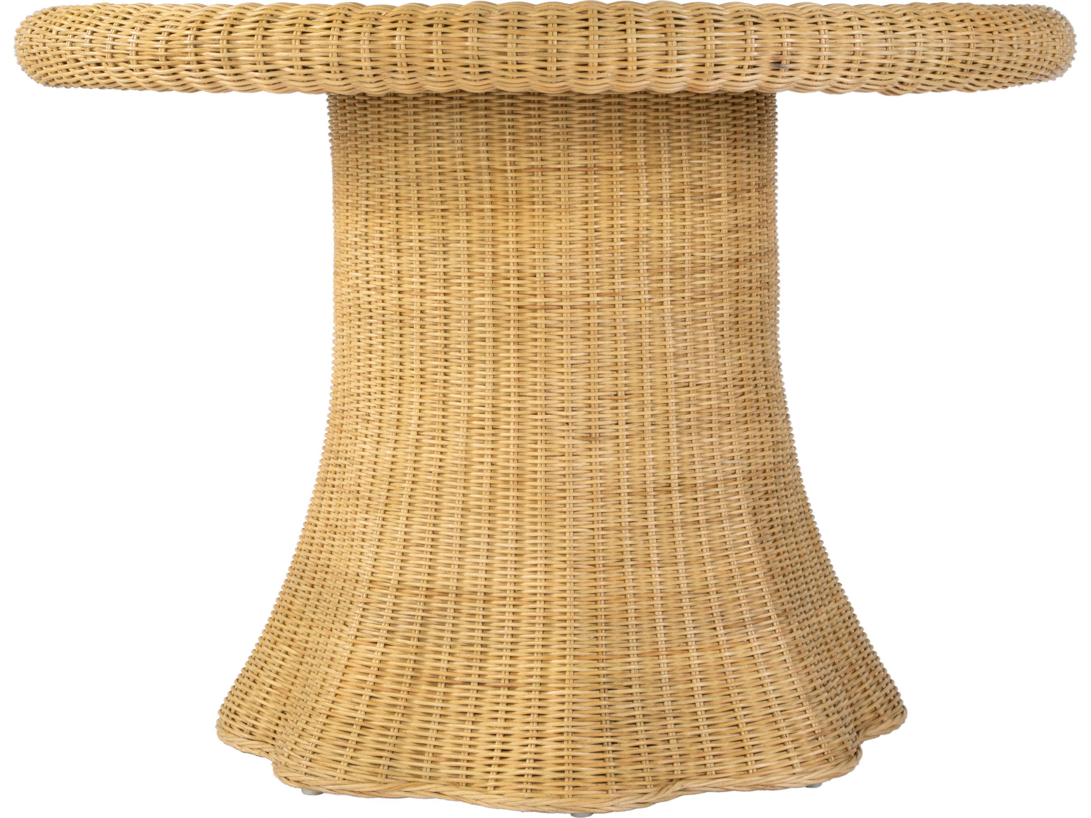 Butler Flora Round Glass Natural Dining Table