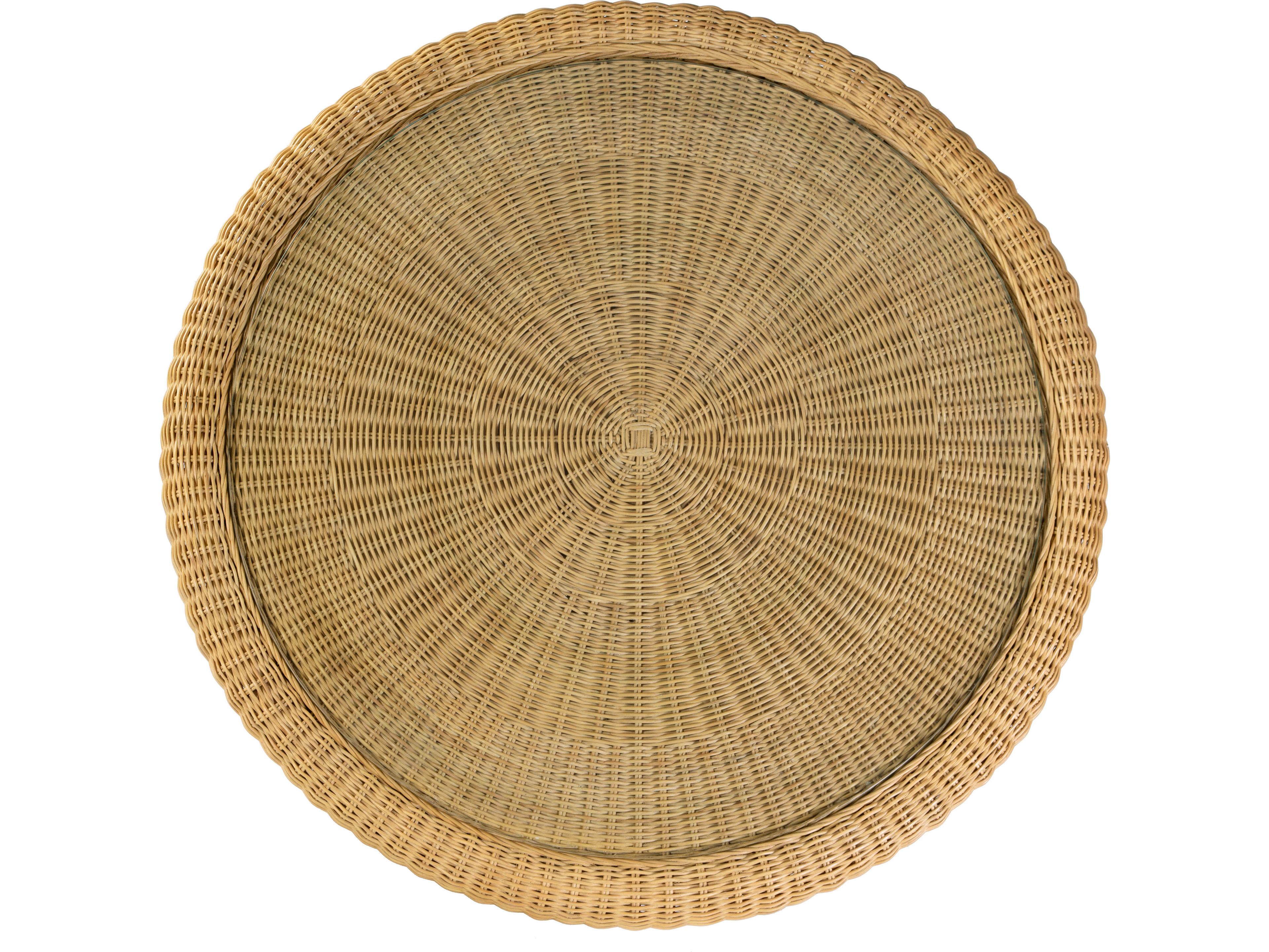 Butler Flora Round Glass Natural Dining Table