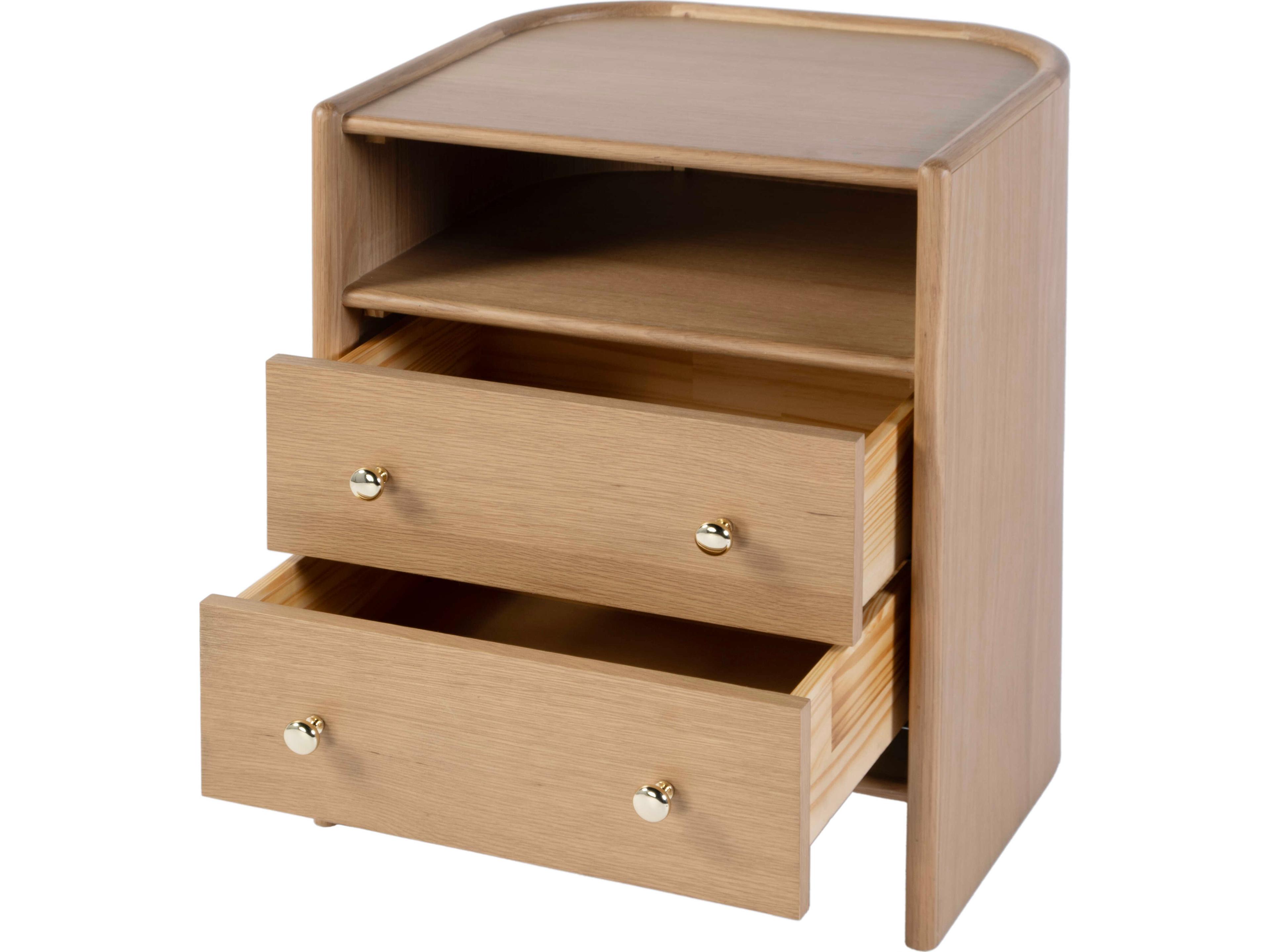 Butler Colin 2-Drawers Pine Wood Nightstand