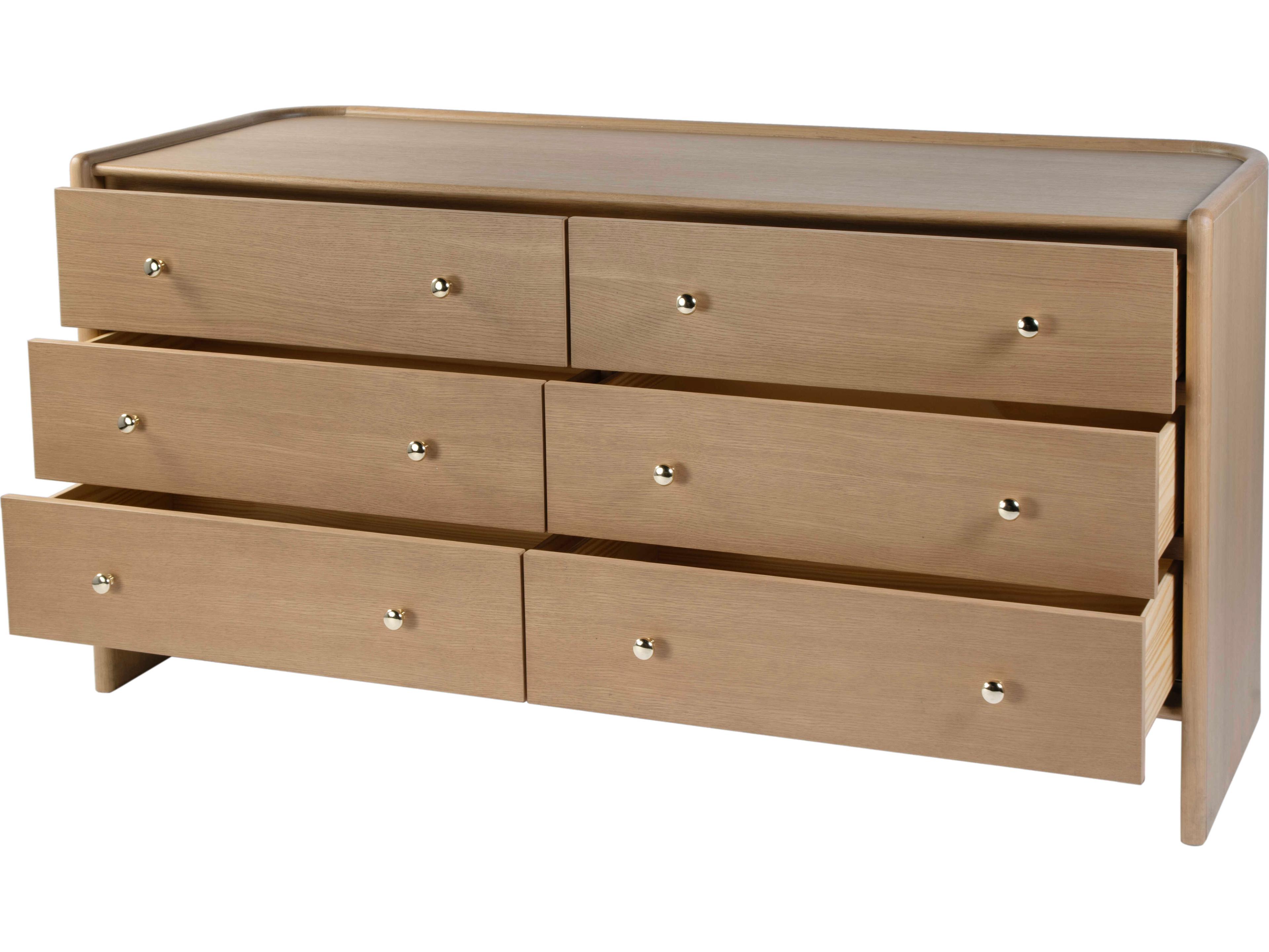 Butler Colin 6-Drawers Pine Wood Double Dresser