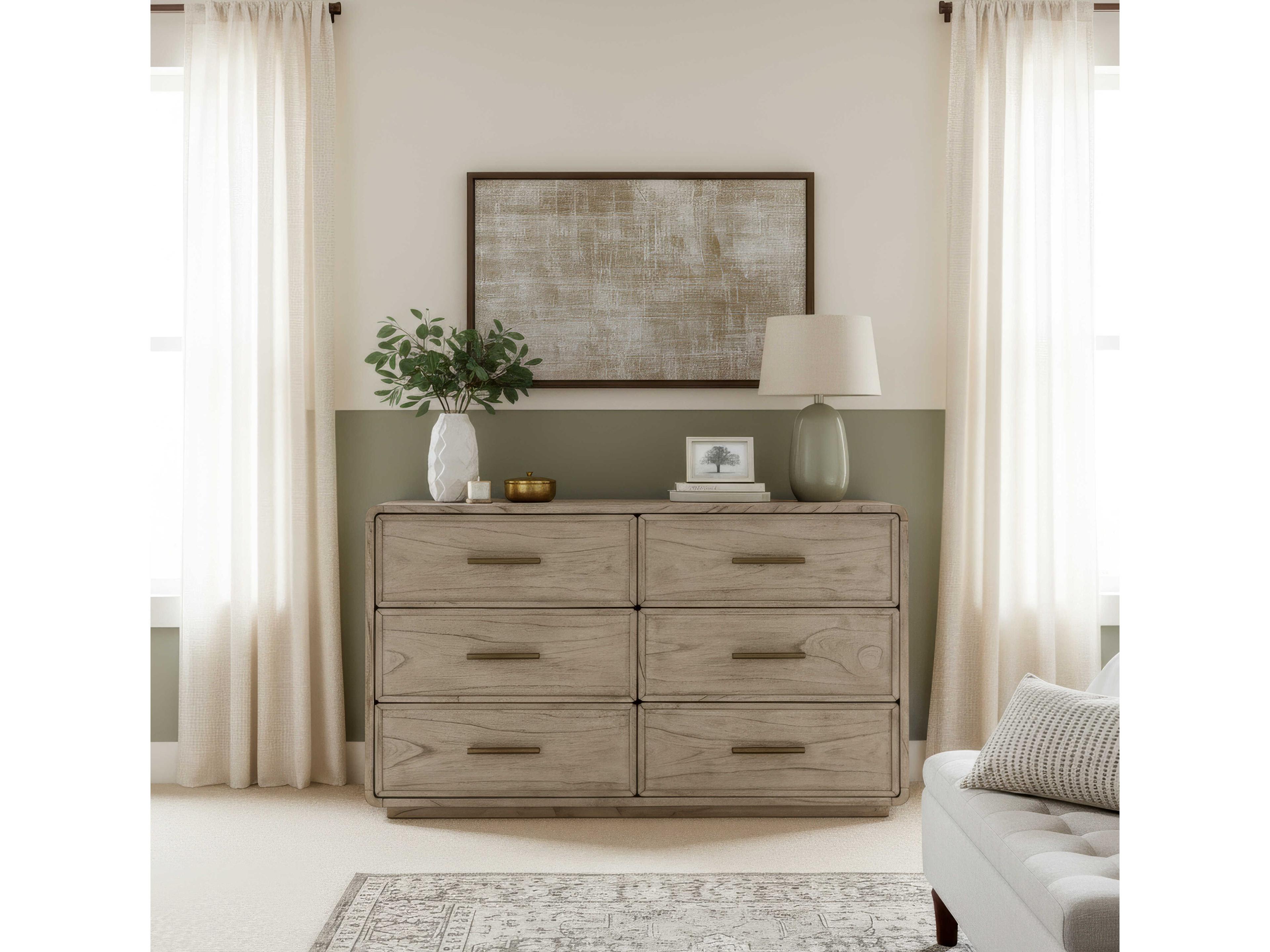 Butler Keenan 6-Drawers Brown Mindi Wood Double Dresser