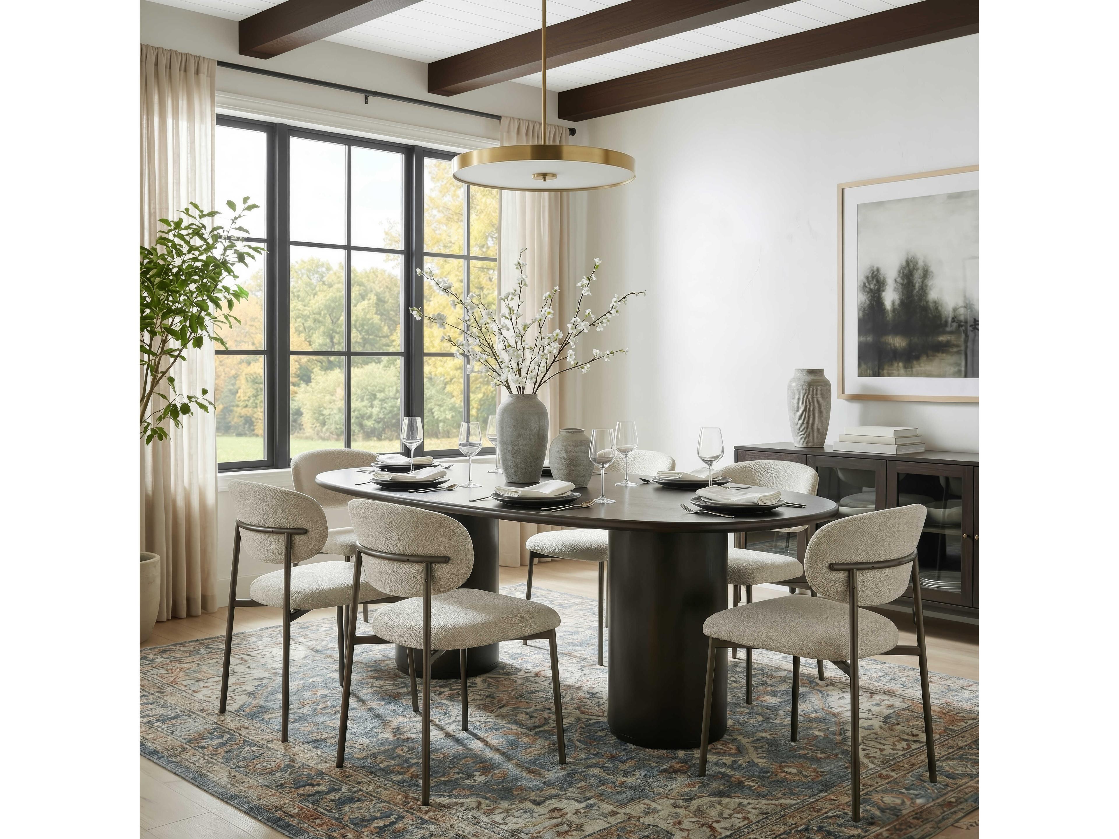 Butler Kersten Oval Wood Coffee Brown Dining Table