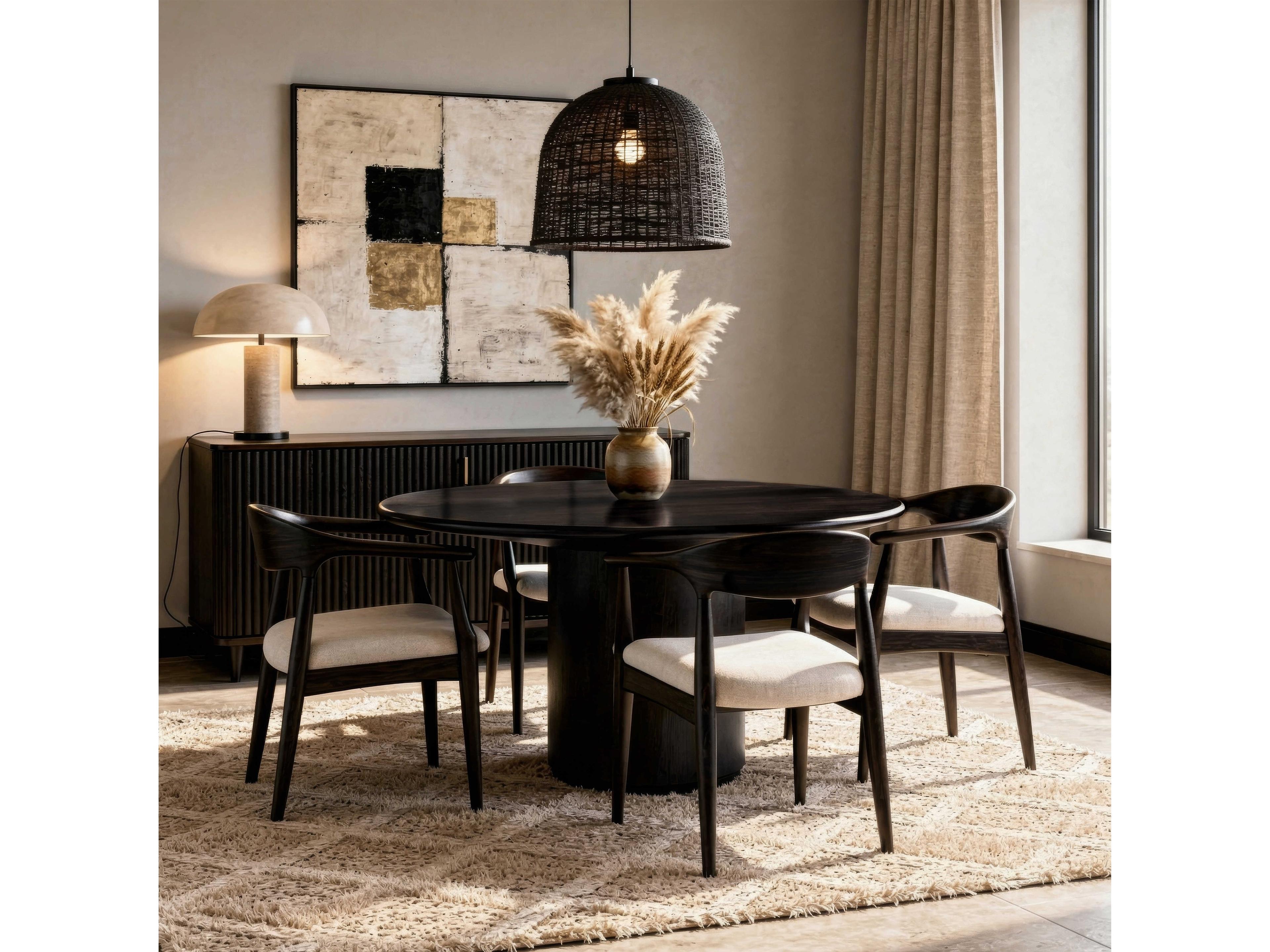 Butler Kersten Round Wood Coffee Brown Dining Table